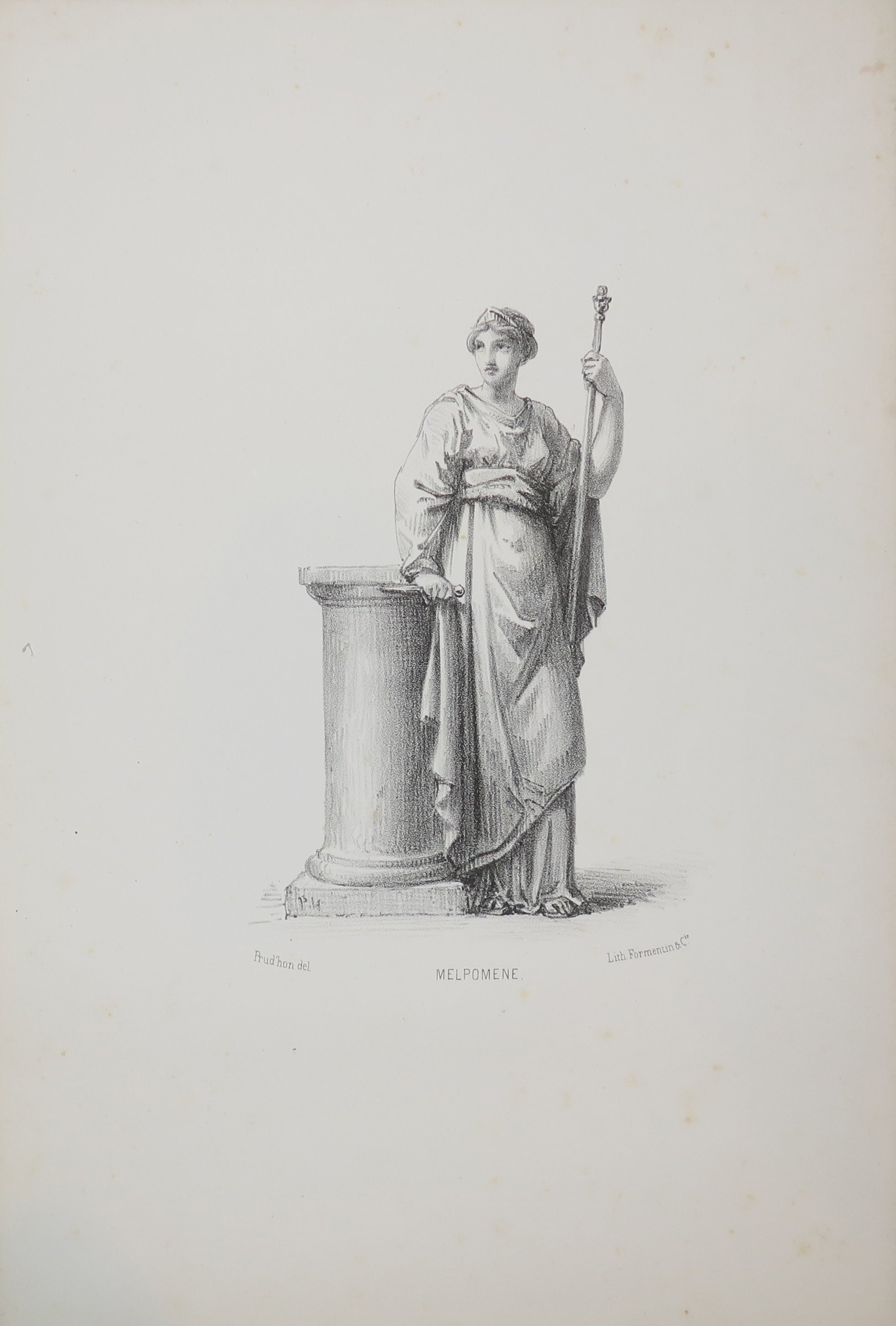 Apollon et les Muses, Dessins de Prud'hon, lithographiés par J. Boilly.  1845.