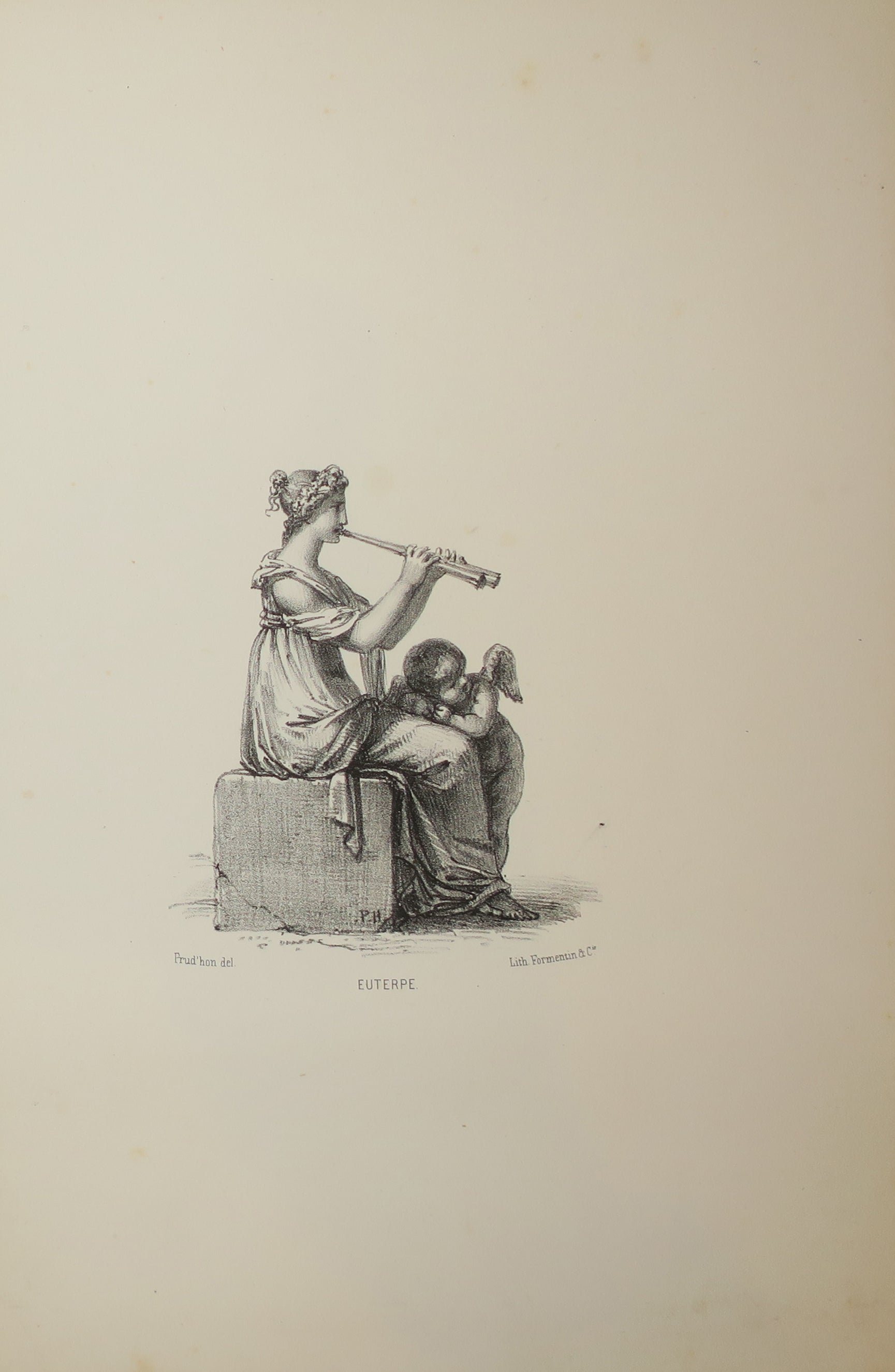 Apollon et les Muses, Dessins de Prud'hon, lithographiés par J. Boilly.  1845.