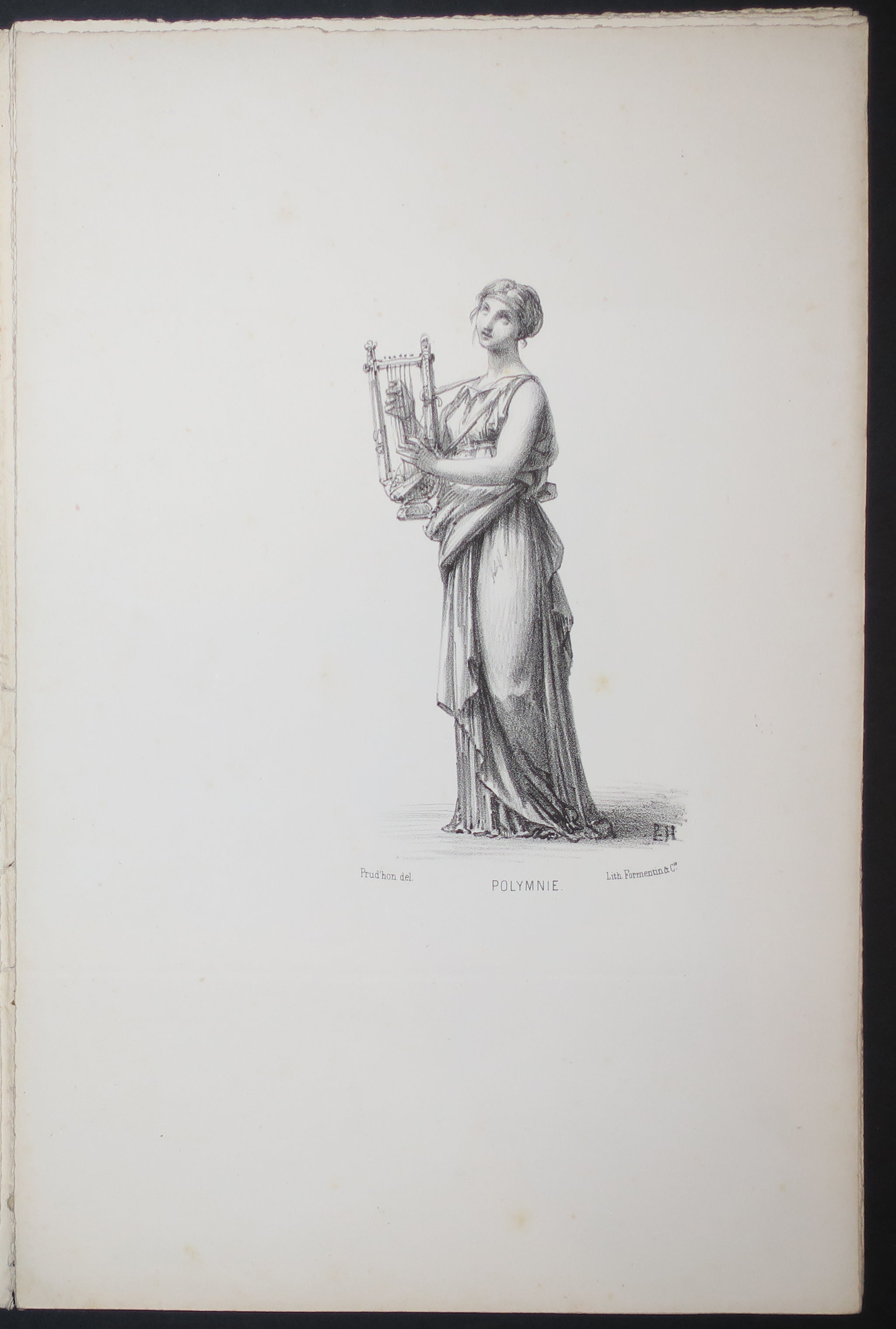 Apollon et les Muses, Dessins de Prud'hon, lithographiés par J. Boilly.  1845.