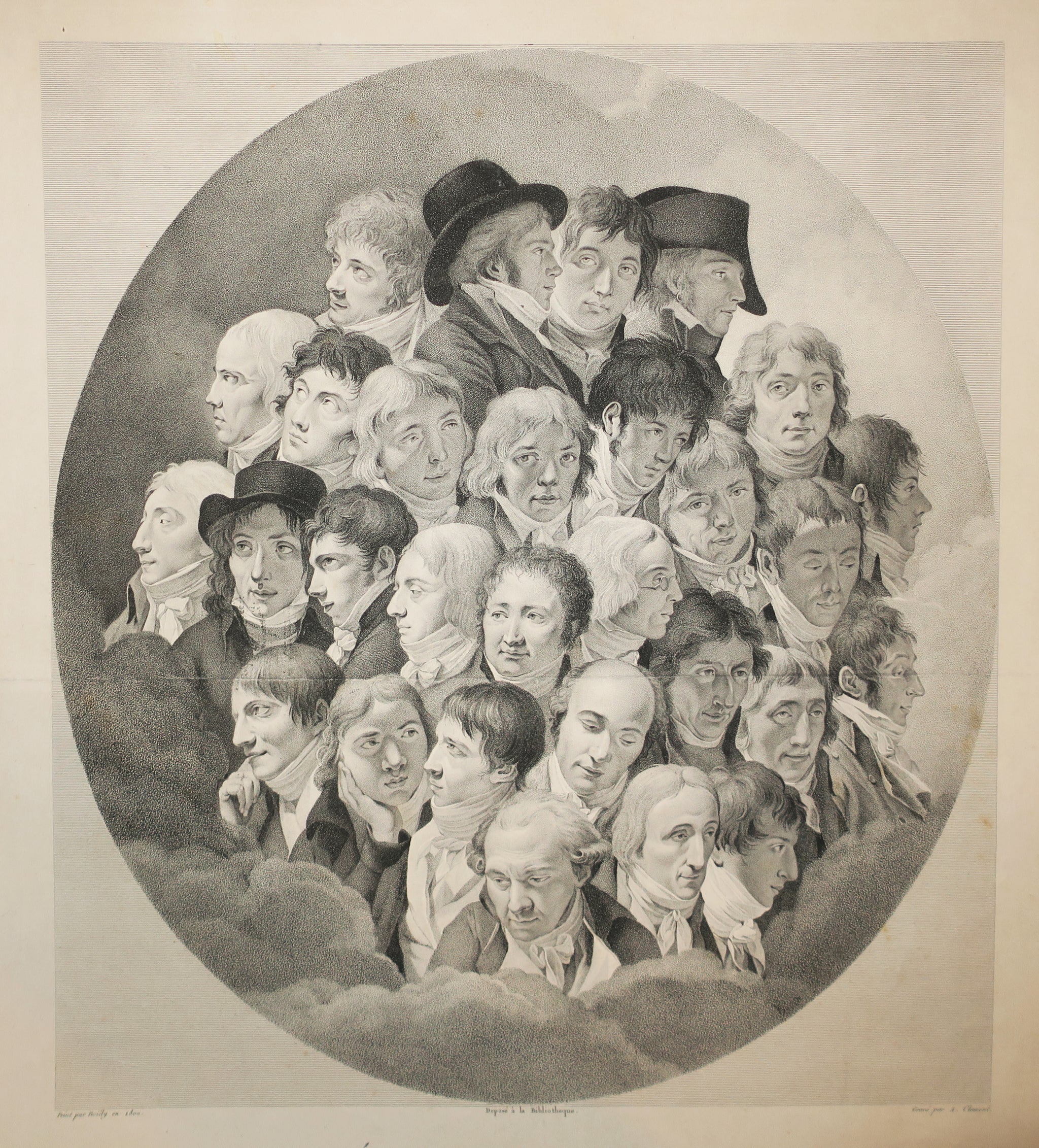 Réunion d'artistes (dans l'Atelier d'Isabey), dédiée aux Amateurs des Arts. Tirée du Cabinet de Monsieur Bouillier. 1805.