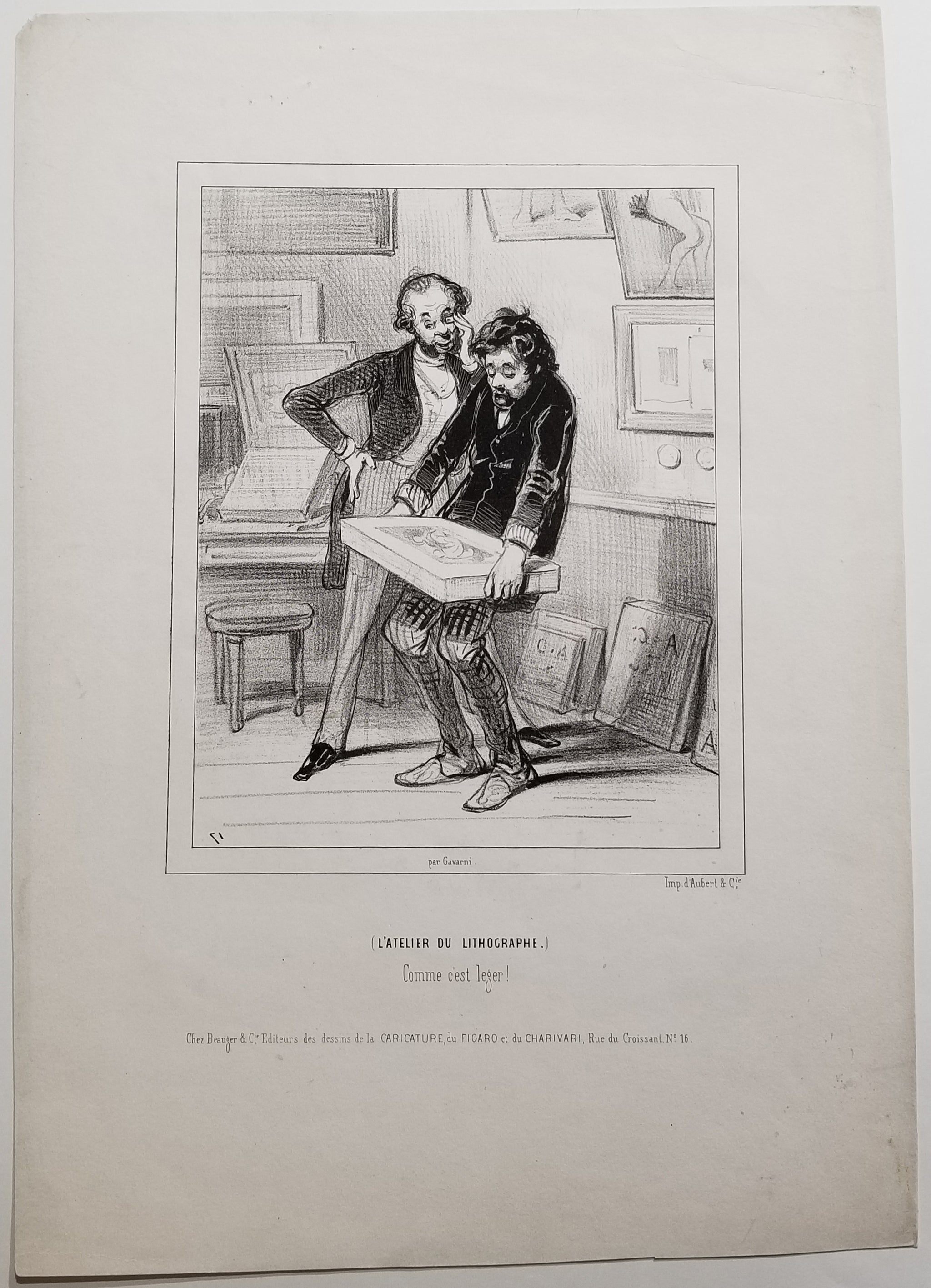 L'atelier du lithographe. Comme c'est léger !