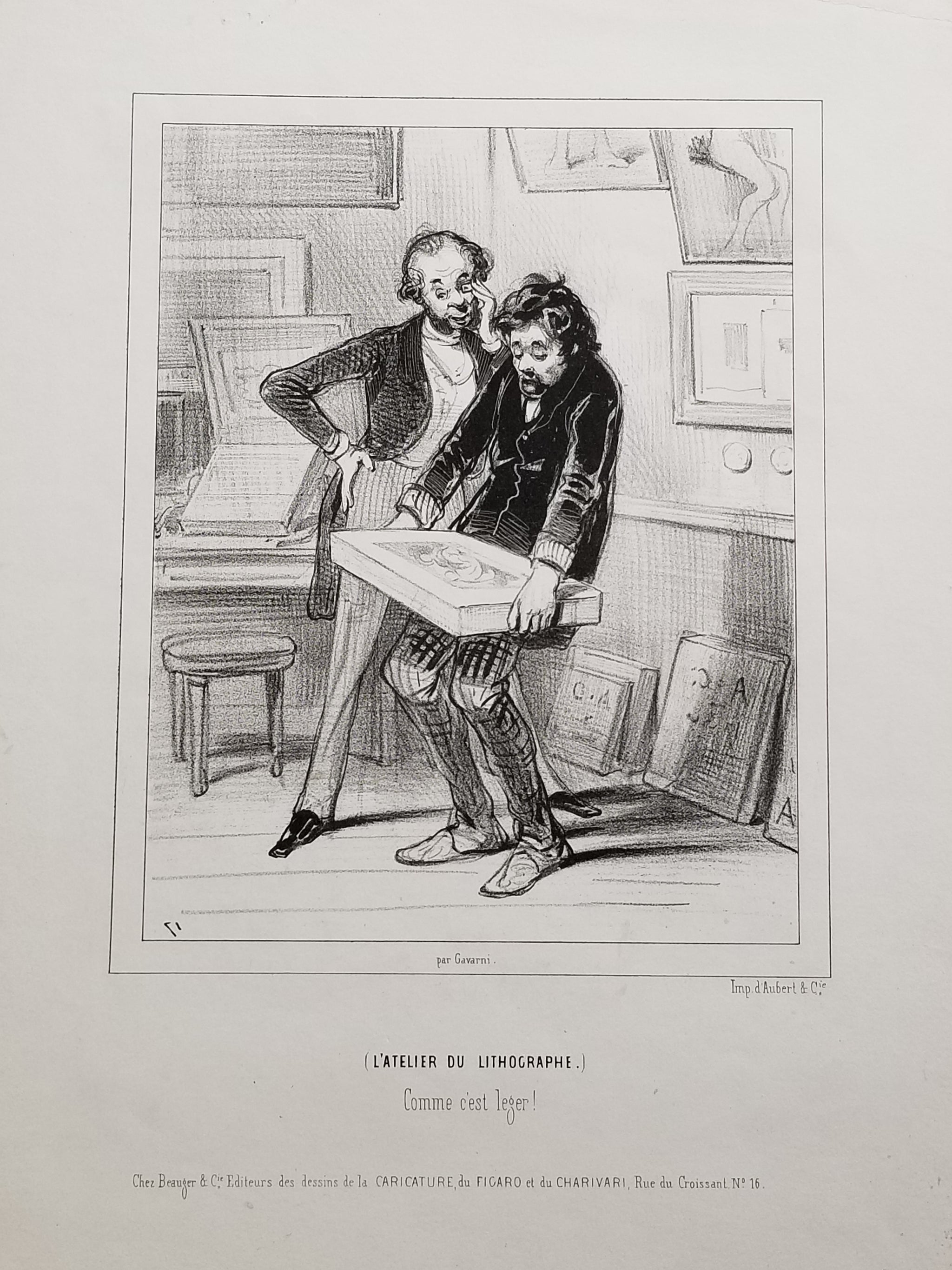 L'atelier du lithographe. Comme c'est léger !