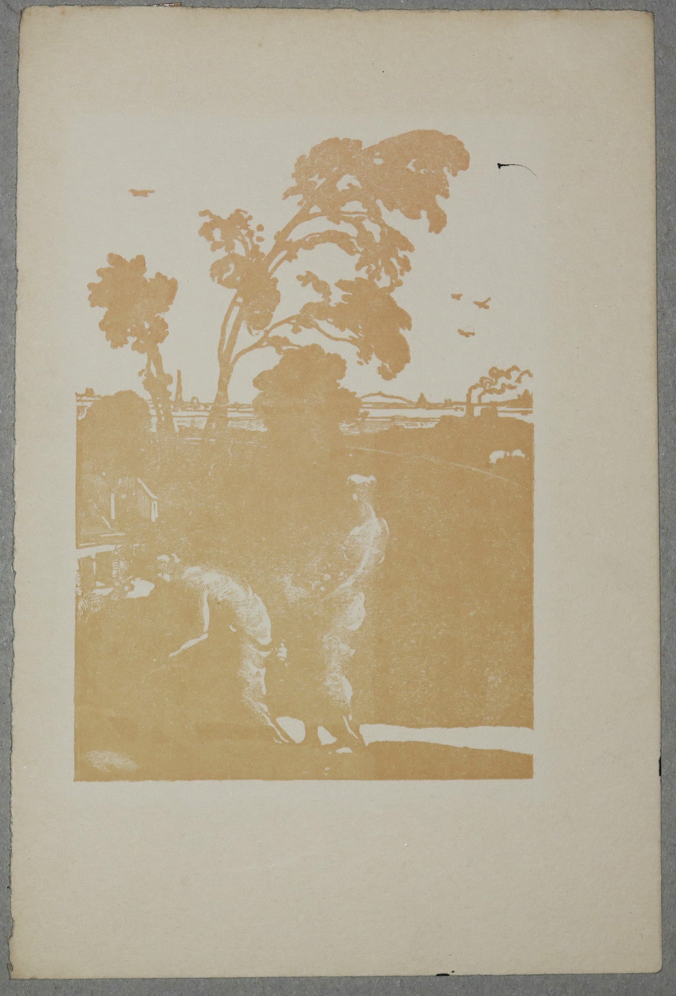 La Musique et la Poésie secourent les artistes. Frontispice d'un projet de Gala à l'Opéra.