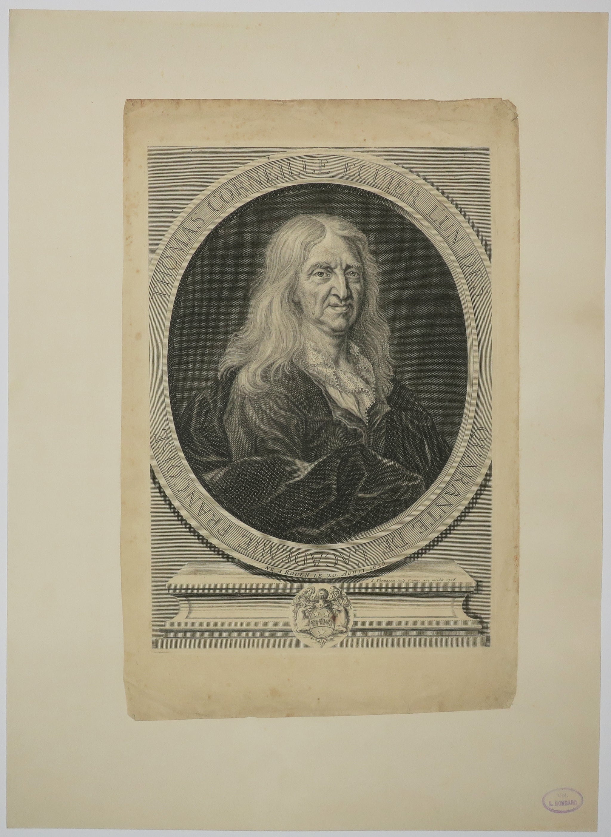 Portrait du dramaturge français Thomas Corneille (1625-1709).  1708.