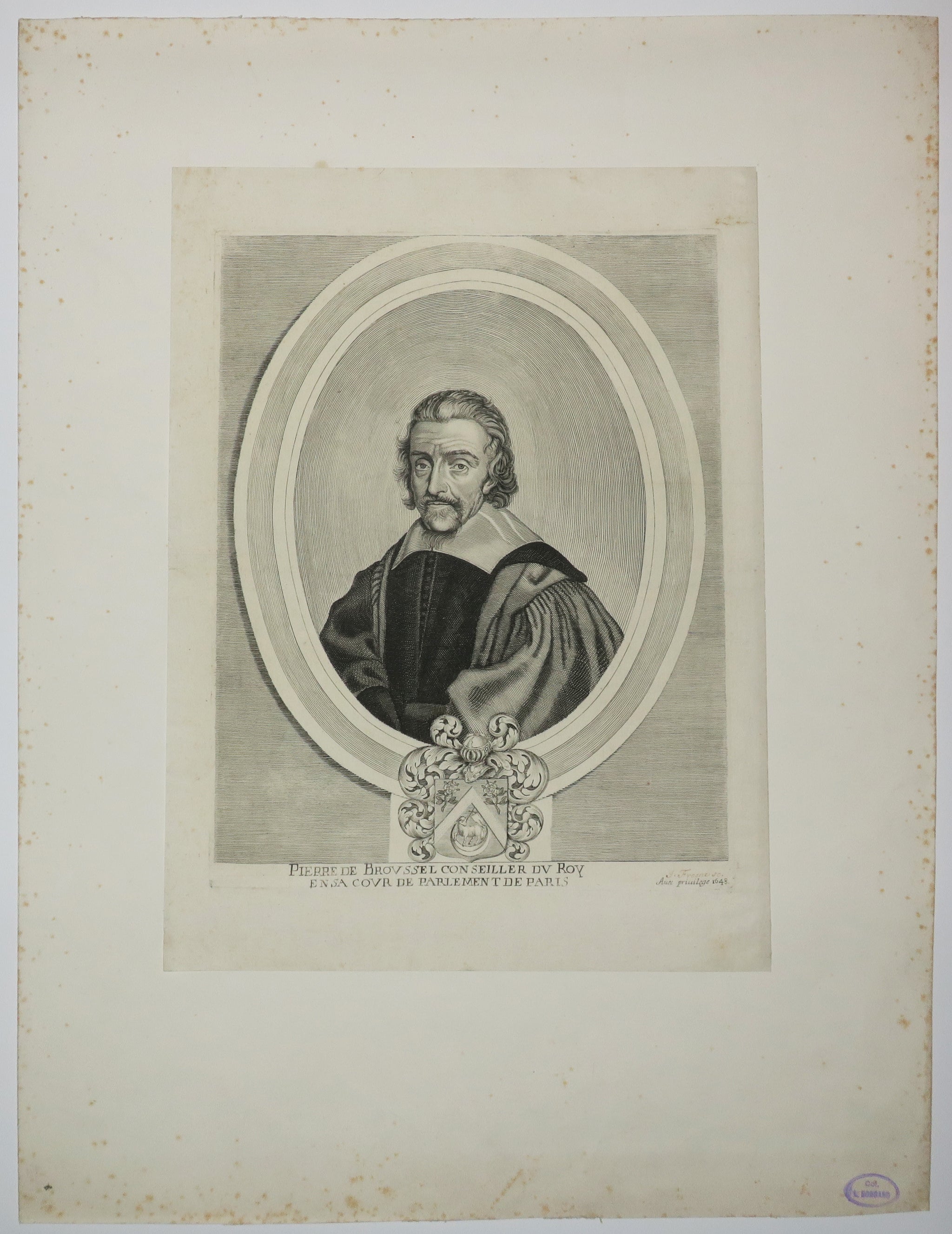 Portrait de Pierre de Broussel, Conseiller du Roy en sa Cour de Parlement de Paris. 1648.