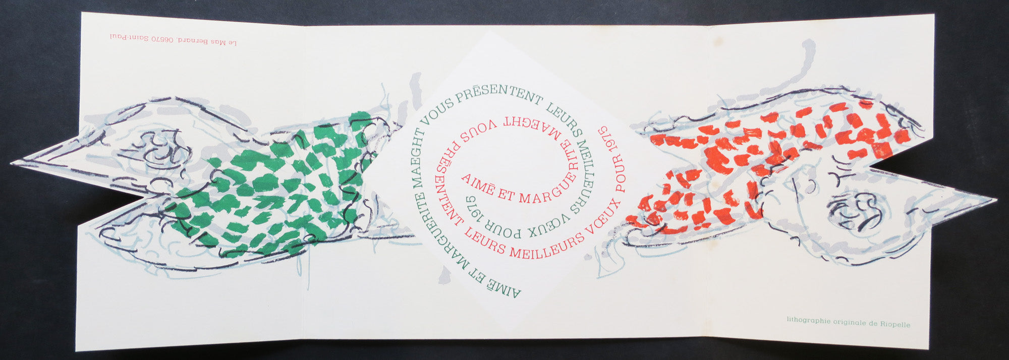 Carte de vœux d'Aimé et Marguerite Maeght.