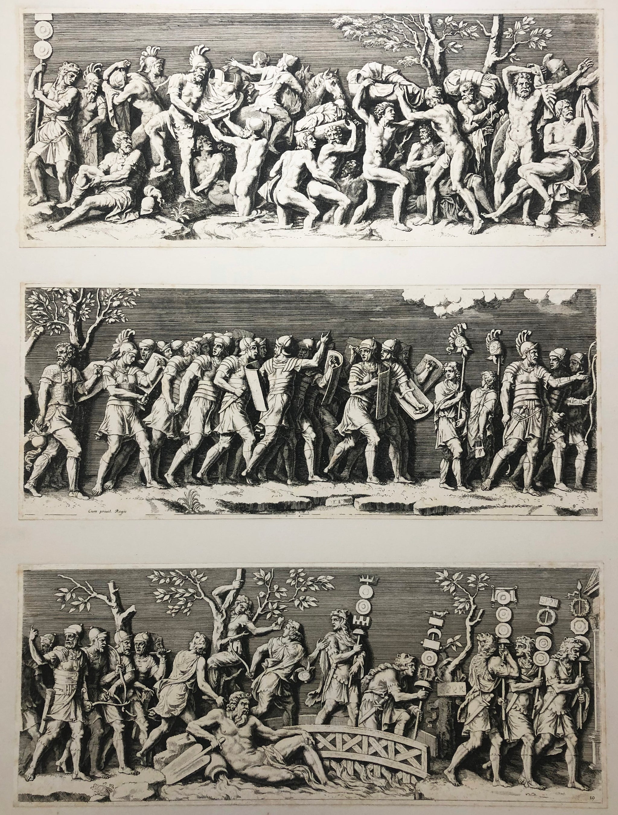 L’Entrée de l'Empereur Sigismond à Mantouë. Gravé en vingt-cinq feuilles, d'après une longue frise exécutée en stuc dans le Palais du Té de la même ville, sur un dessin de Jules Romain (c.1499-1546). 1675.
