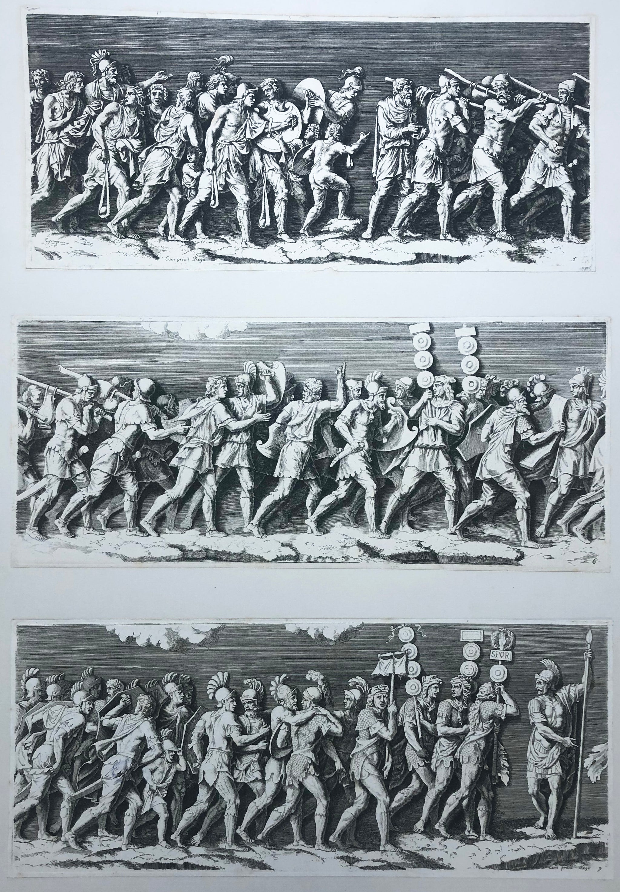 L’Entrée de l'Empereur Sigismond à Mantouë. Gravé en vingt-cinq feuilles, d'après une longue frise exécutée en stuc dans le Palais du Té de la même ville, sur un dessin de Jules Romain (c.1499-1546). 1675.