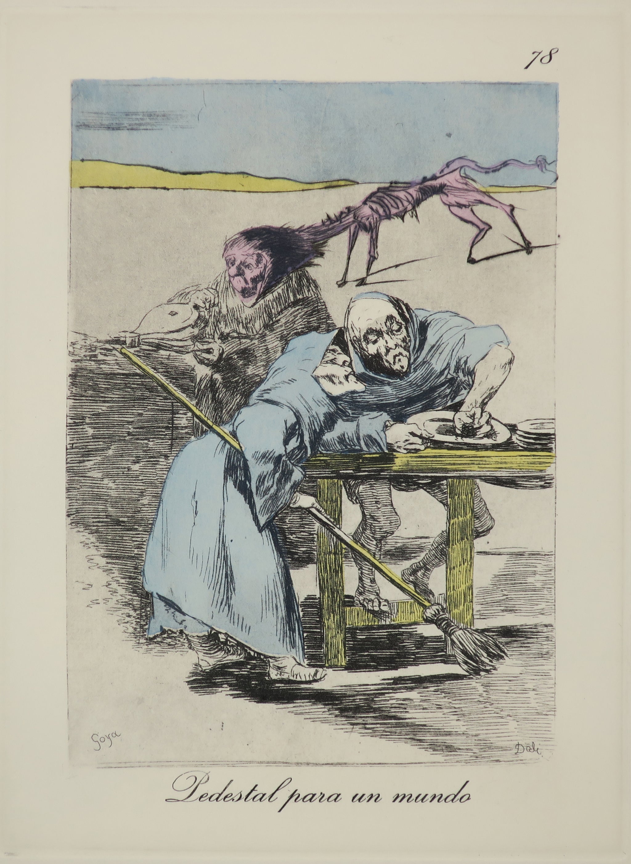 Pedestal para un mundo. Les Caprices de Goya de Dali.  1977.