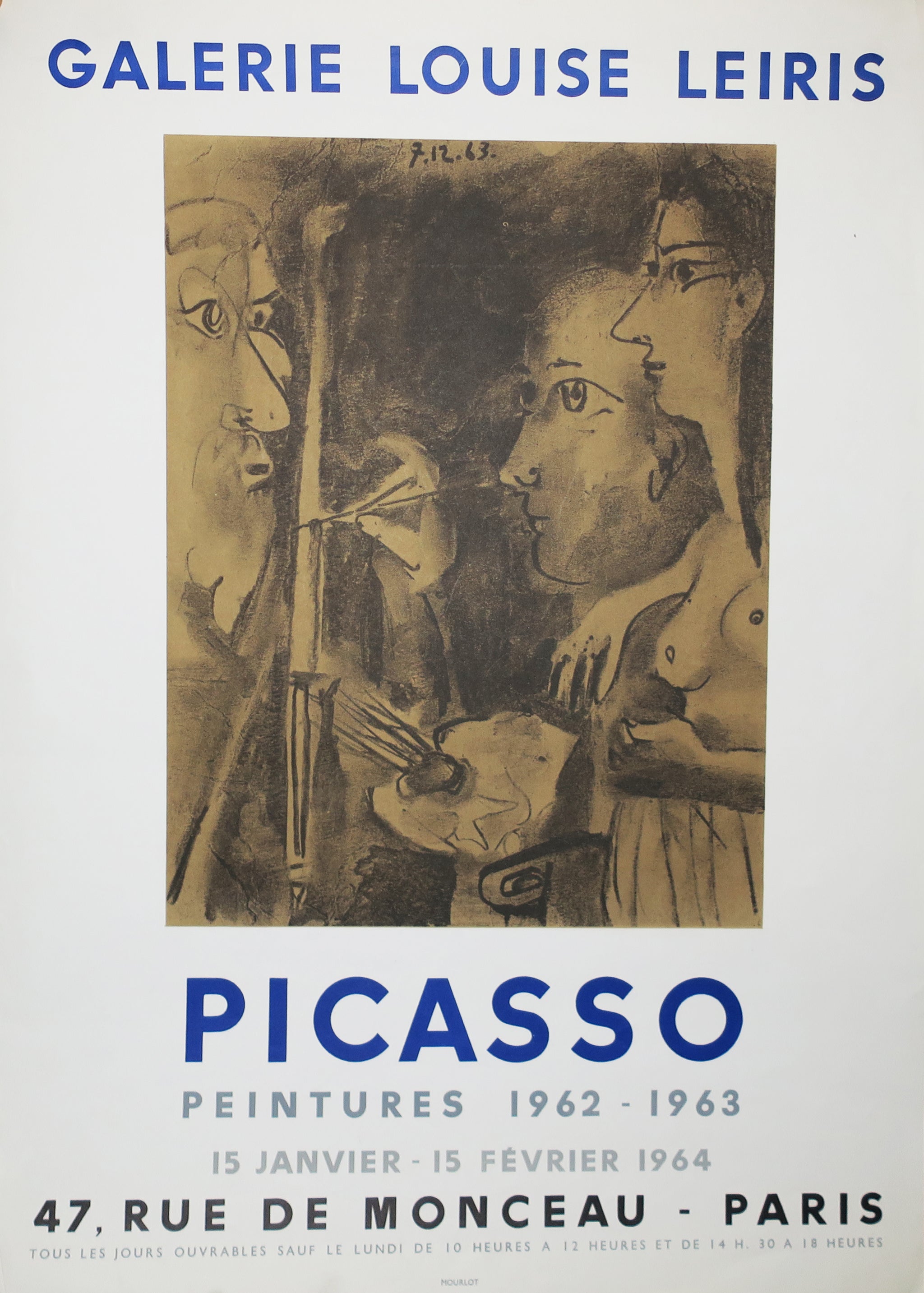 Exposition Galerie Louise Leiris, Picasso - Peintures 1962-1963, Paris.