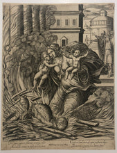 Charger l'image dans la galerie, La femme d'Asdrubal se précipitant dans le bûcher.