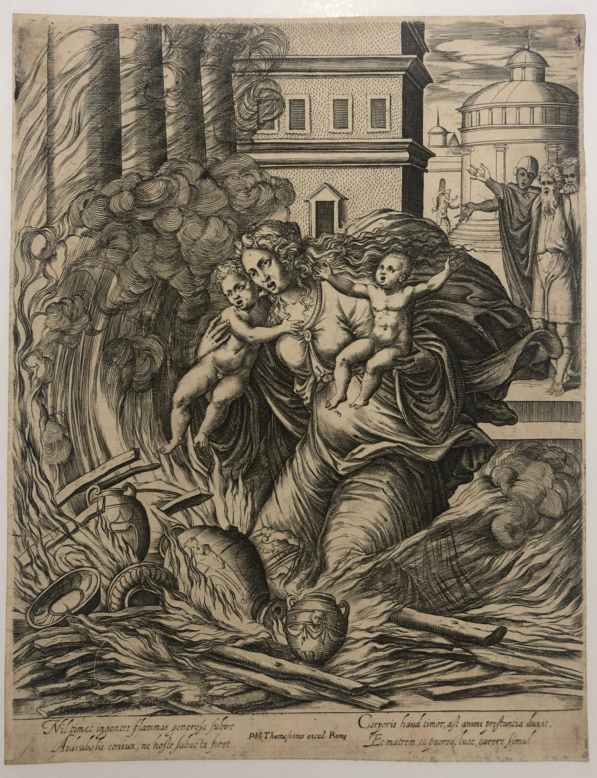 La femme d'Asdrubal se précipitant dans le bûcher.
