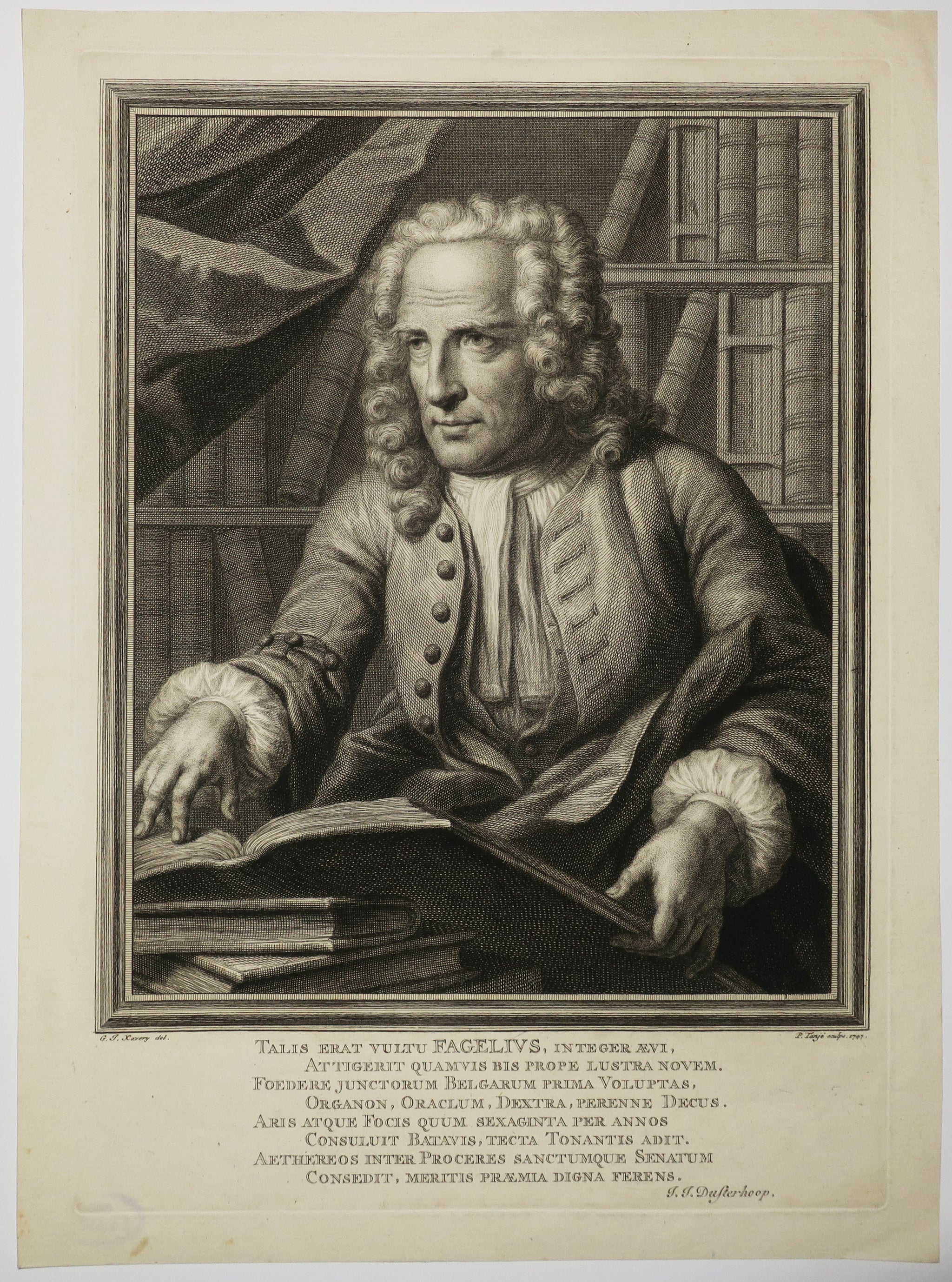 Portrait de François Fagel (1657-c.1747), demi-longueur dirigé vers la droite, assis avec un livre sur ses genoux. 1747.