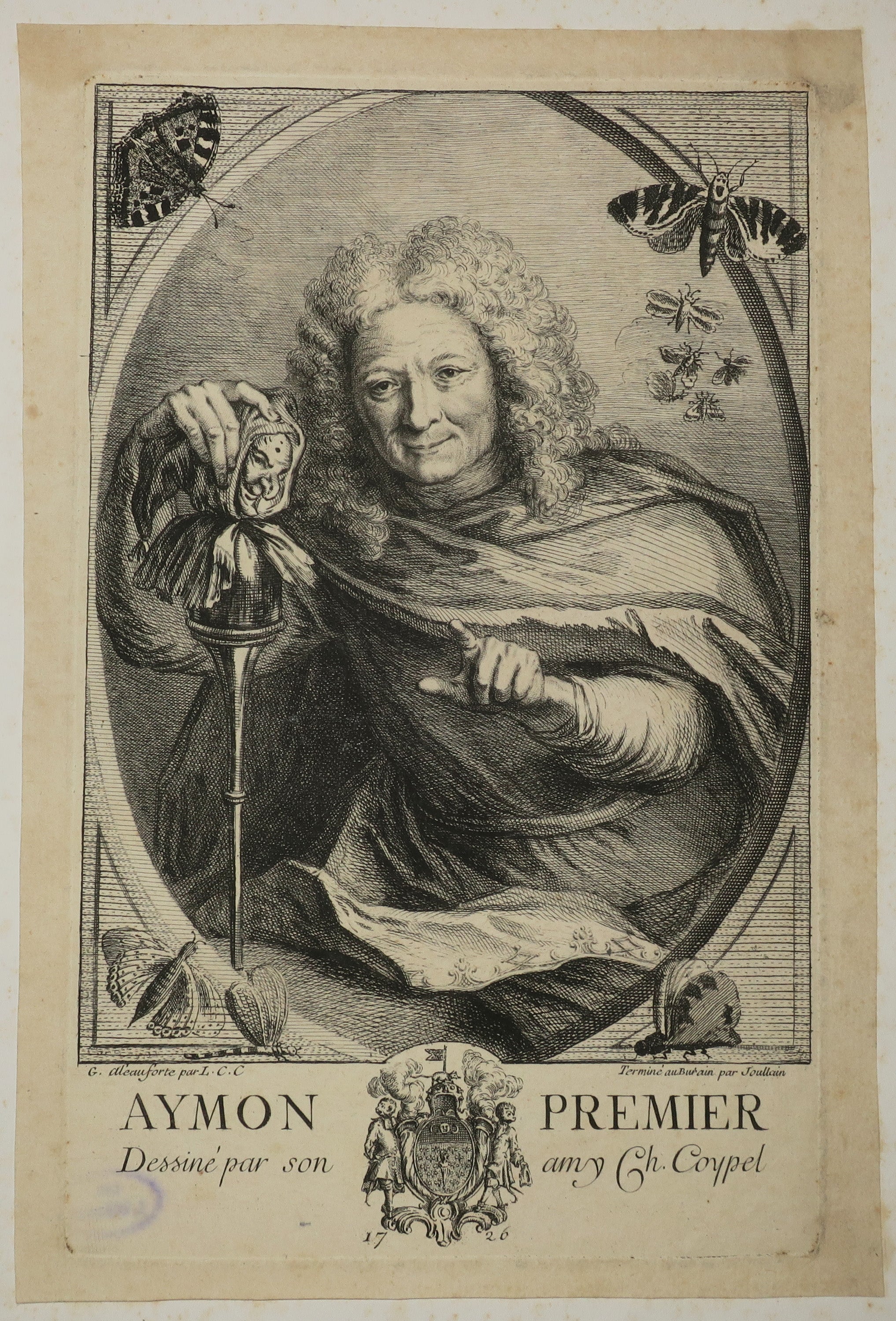 Portrait d'Aymon Premier, Etienne-Isidore-Théophile Aymon, porte-manteau du roi et général du régiment de la Calotte. 1726.