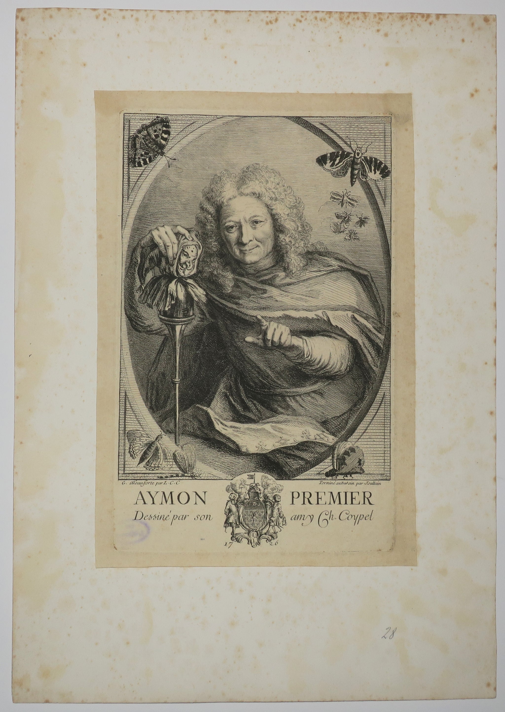 Portrait d'Aymon Premier, Etienne-Isidore-Théophile Aymon, porte-manteau du roi et général du régiment de la Calotte. 1726.