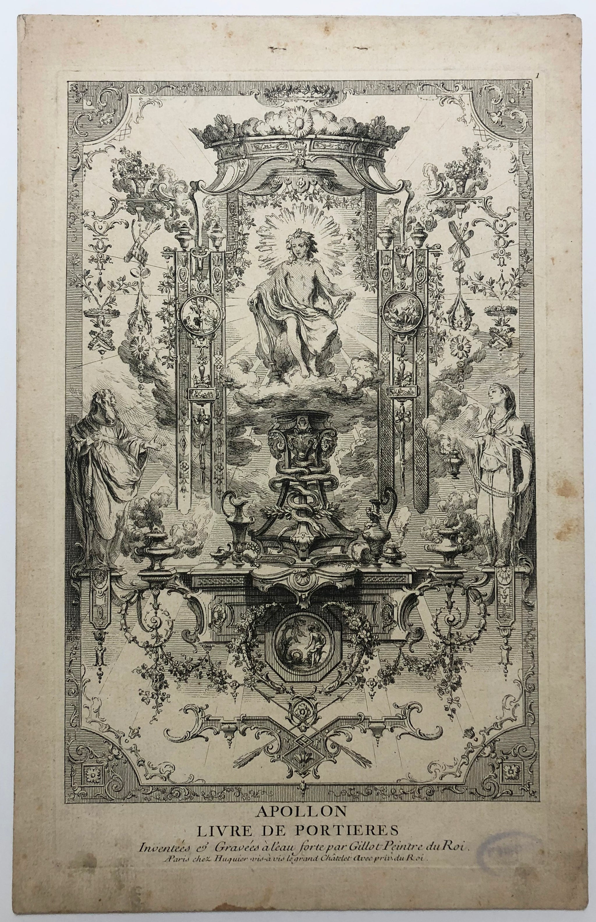 Livre de portières inventées & gravées à l'eau forte par Gillot peintre du Roi.  c.1737.