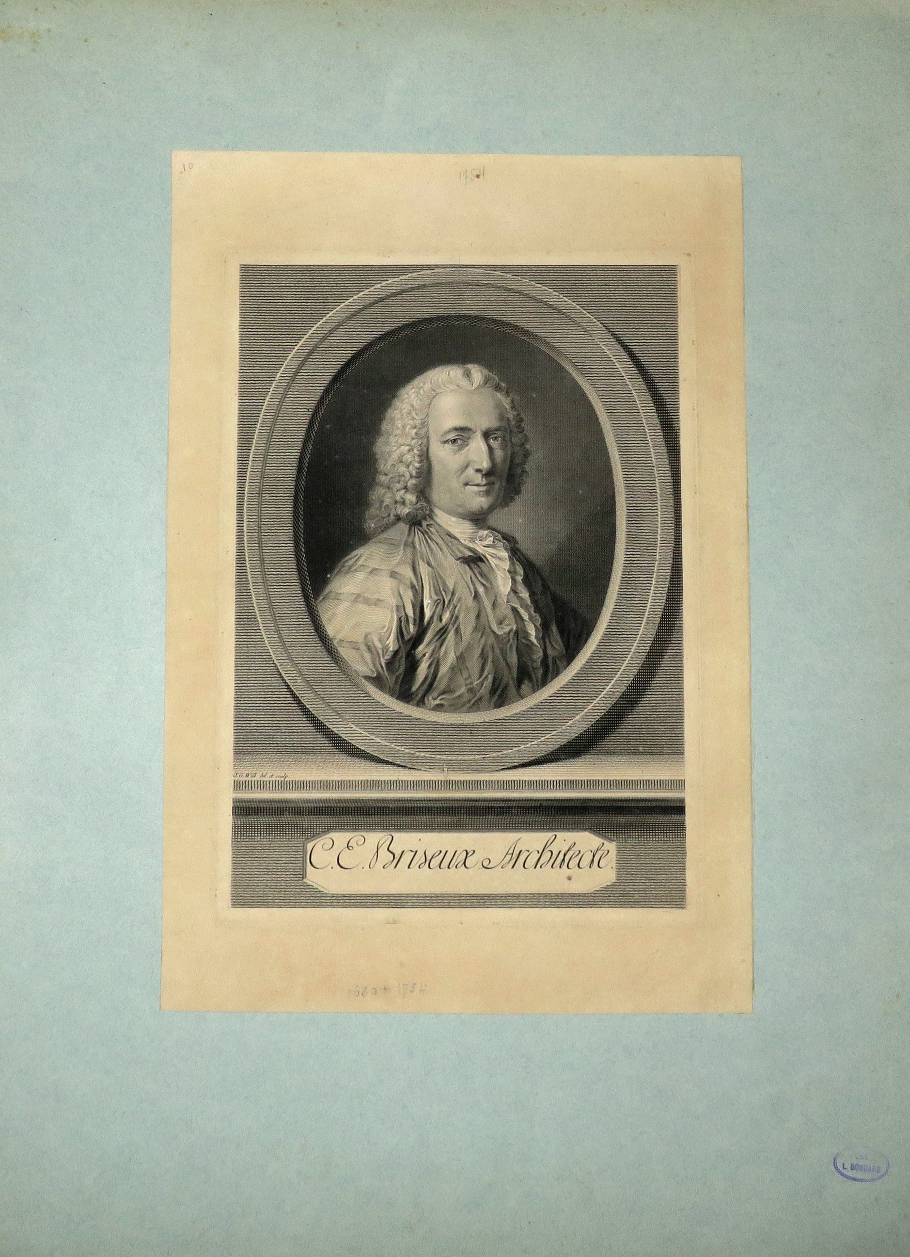 Portrait de l'architecte français Charles Etienne Briseux. 1742.