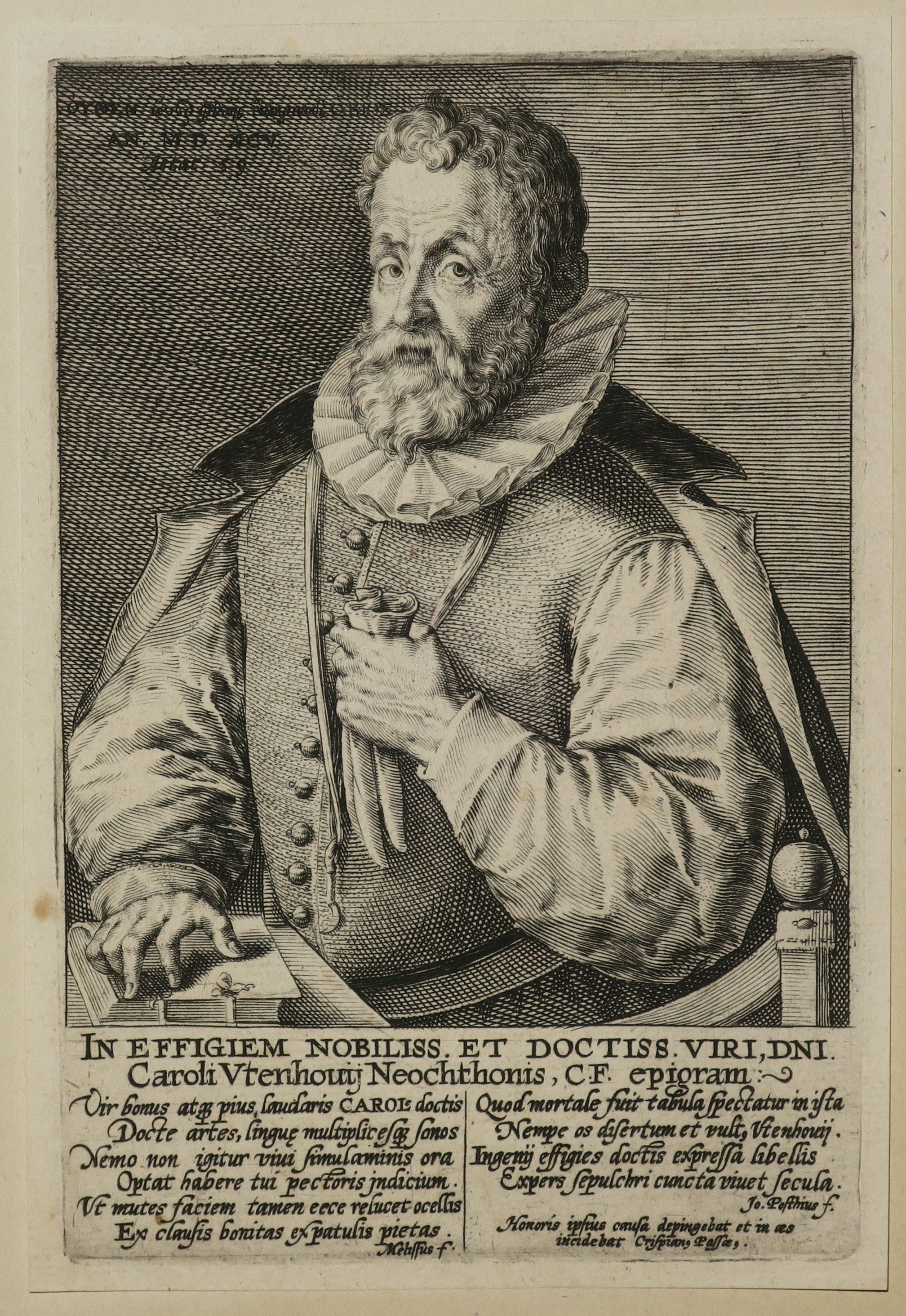 Portrait de Karel van Utenhove (1536-1600), écrivain belge.  c.1595.