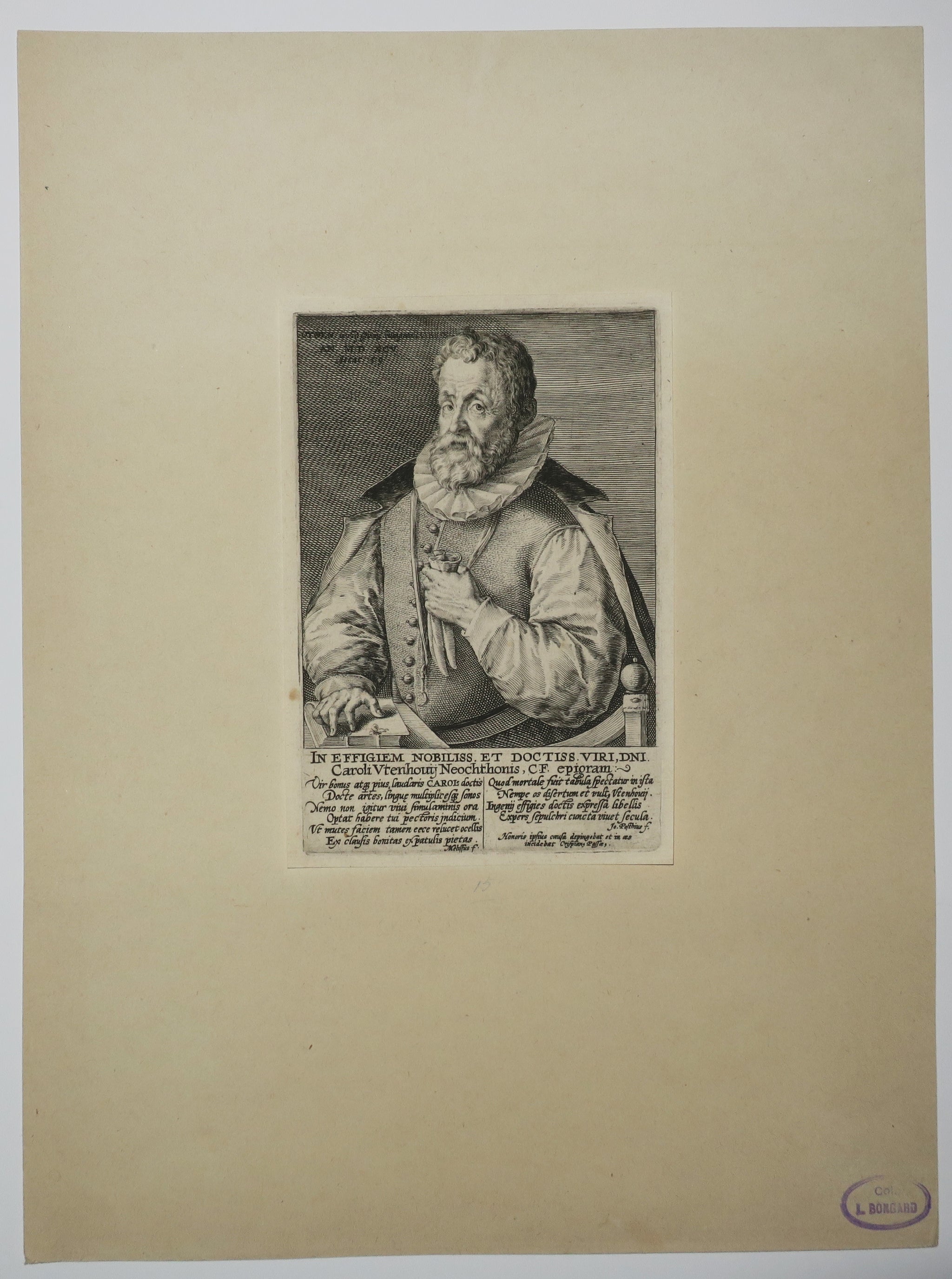 Portrait de Karel van Utenhove (1536-1600), écrivain belge.  c.1595.