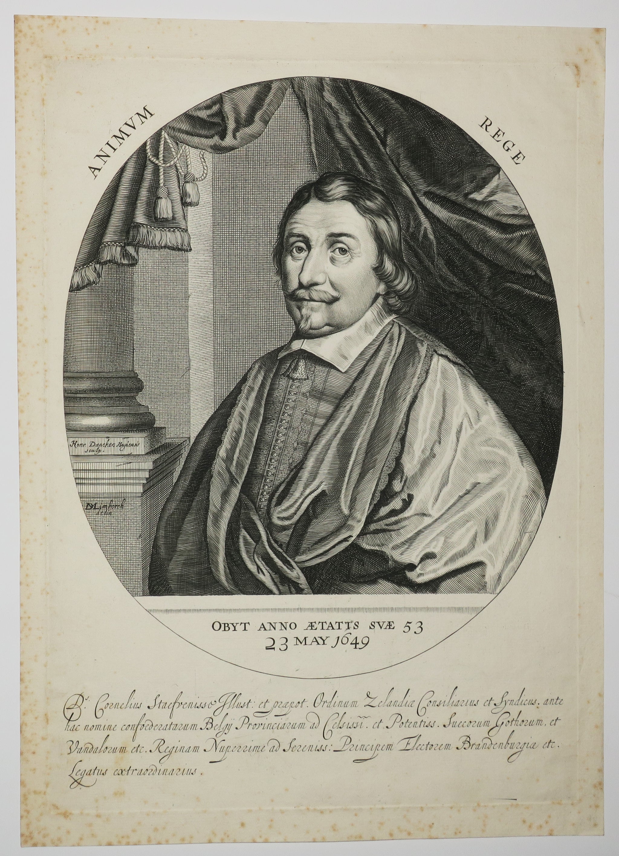 Portrait de Corneille Staefvenisse, Ministre hollandais.