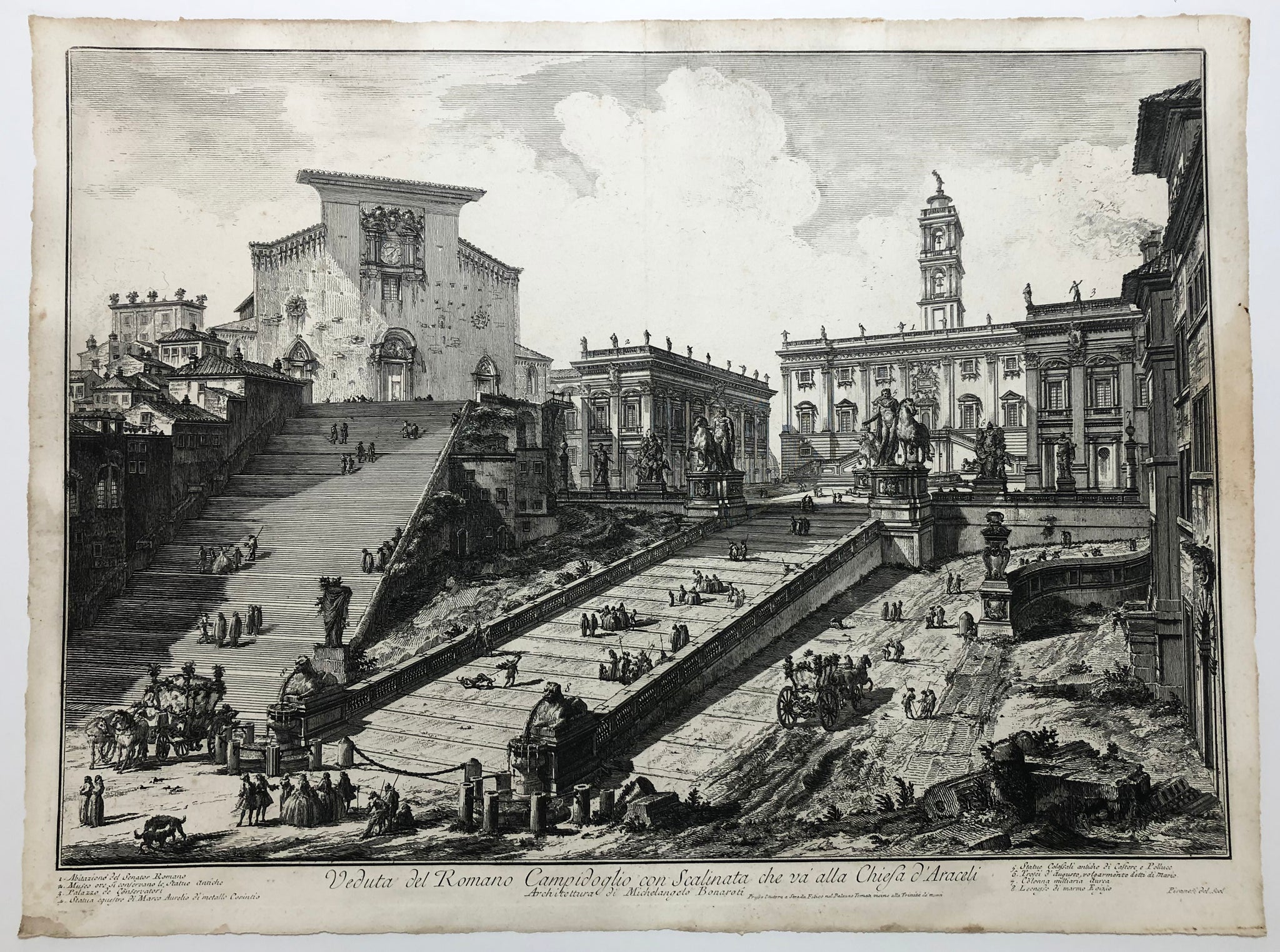 Veduta del Romano Campidoglio con Scalinata che va alla Chiesa d'Araceli. Planche de la série
