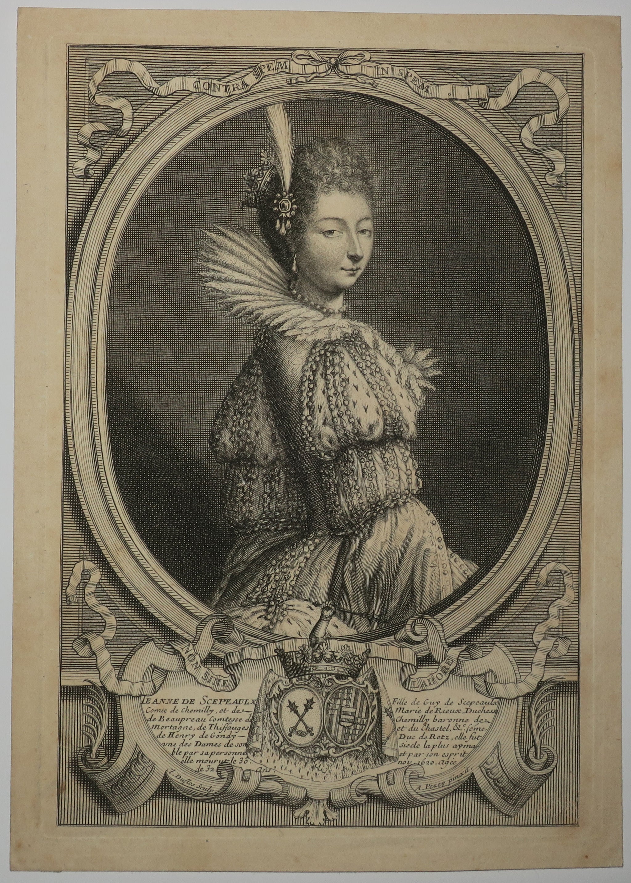 Portrait de Jeanne de Scépeaux, épouse d'Henri de Gondi. 1705.