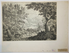 Charger l'image dans la galerie, Paysage à l'homme portant un fardeau, accompagné d'une femme. De la suite de 7 pièces "Diverses vues d'Italie".