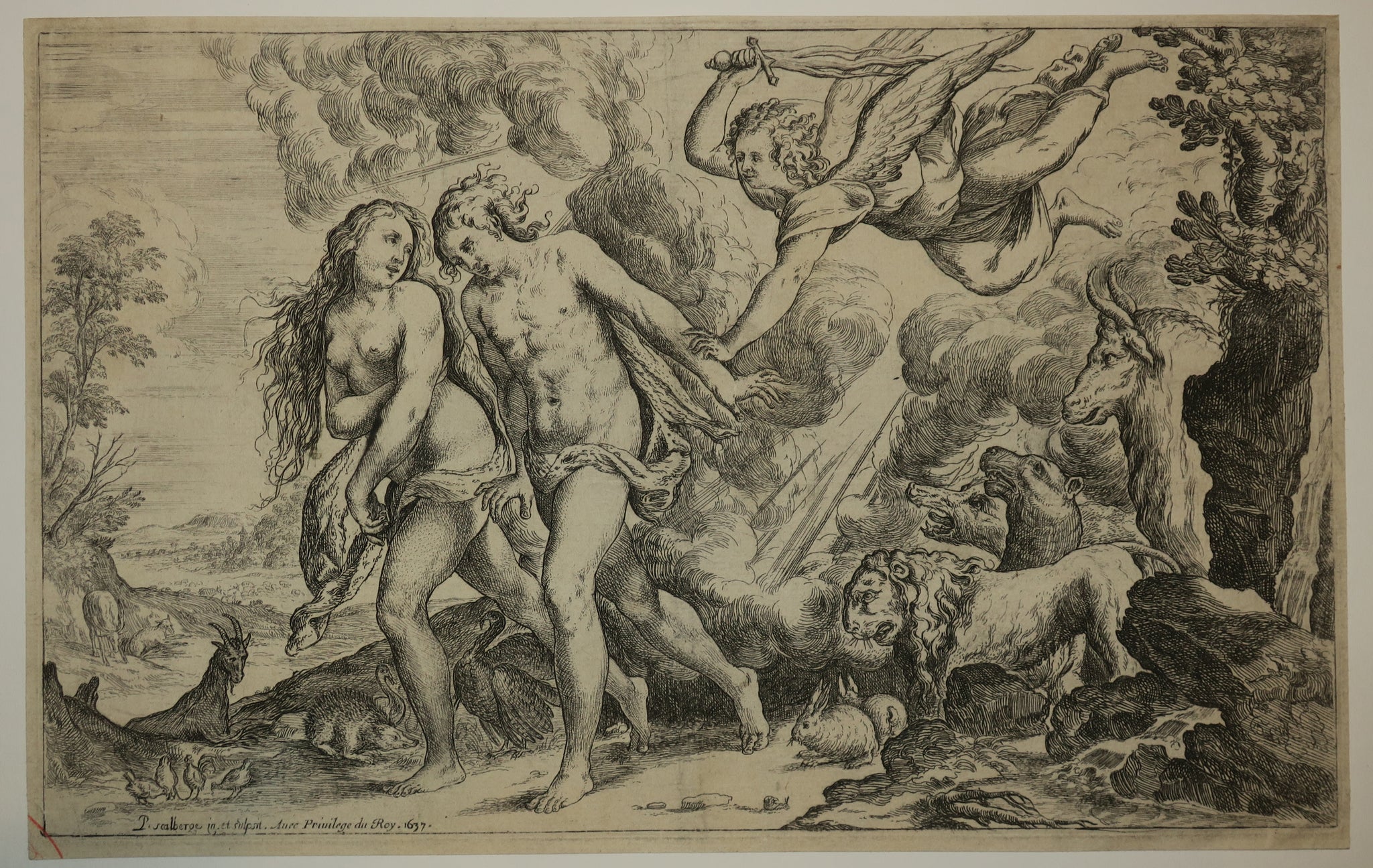 Adam et Eve chassés du Paradis terrestre. 1637.