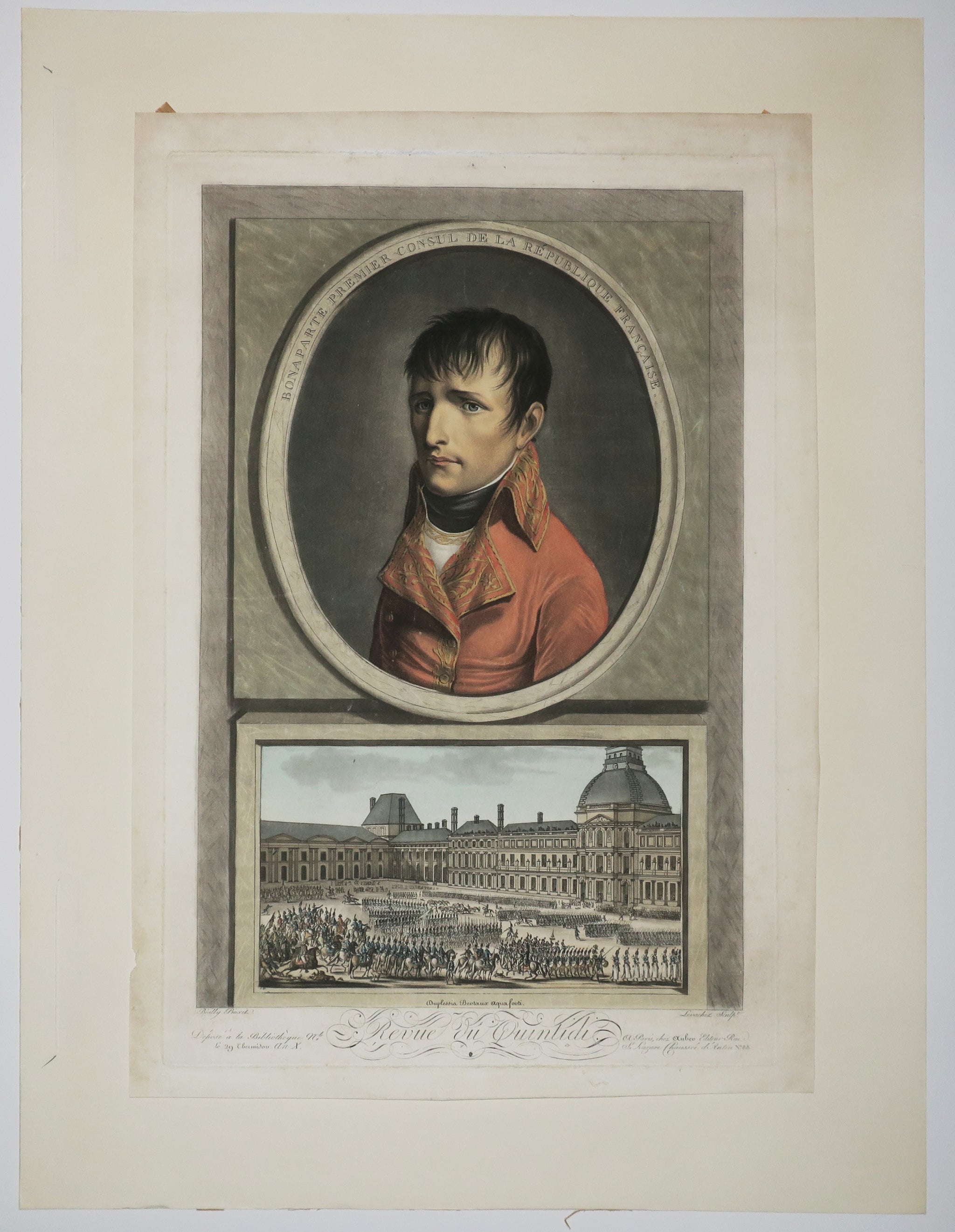 Bonaparte Premier Consul de la République Française. Revue du Quintidi. 1802.