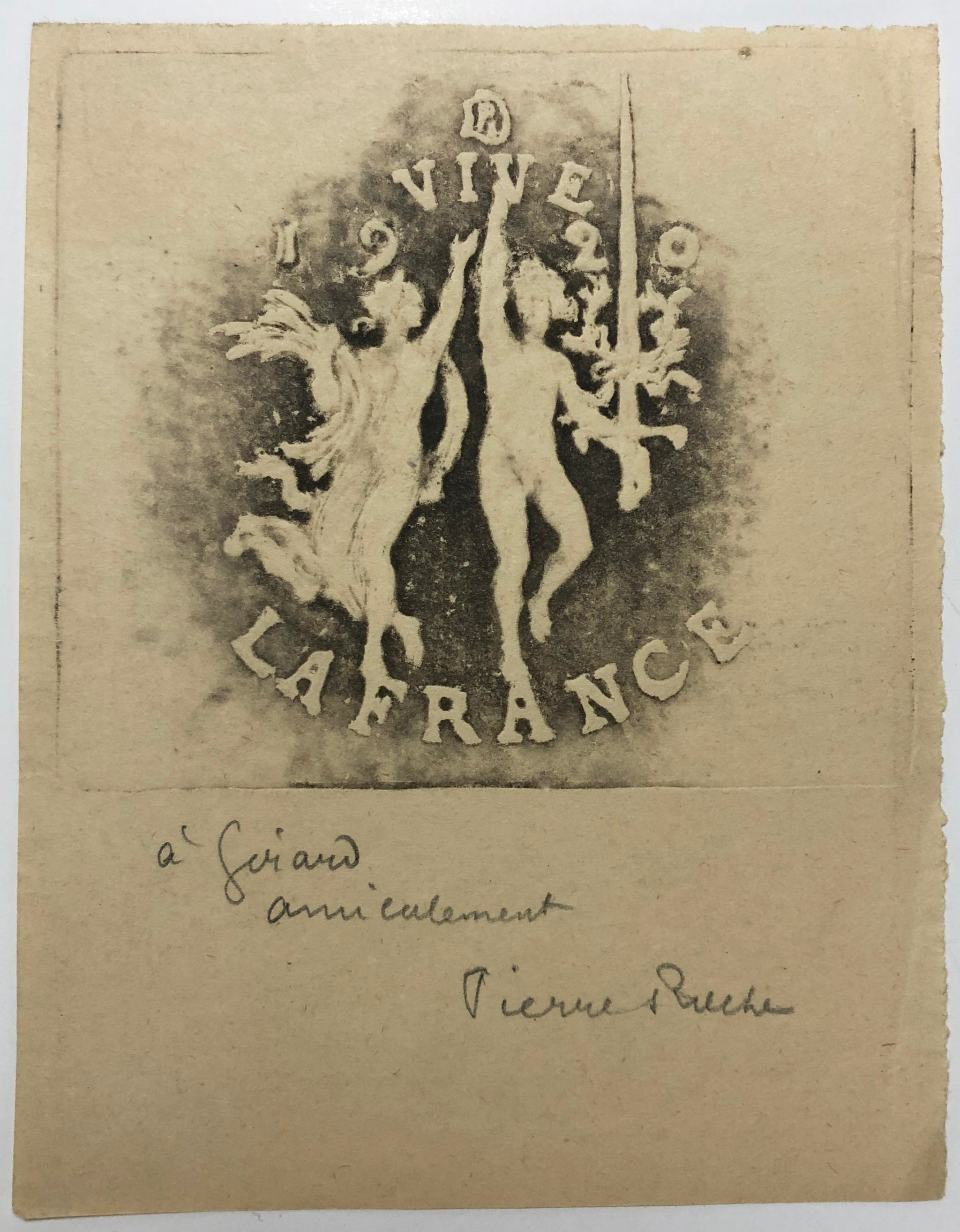 Vive la France. Carte de jour de l'an.  1920.