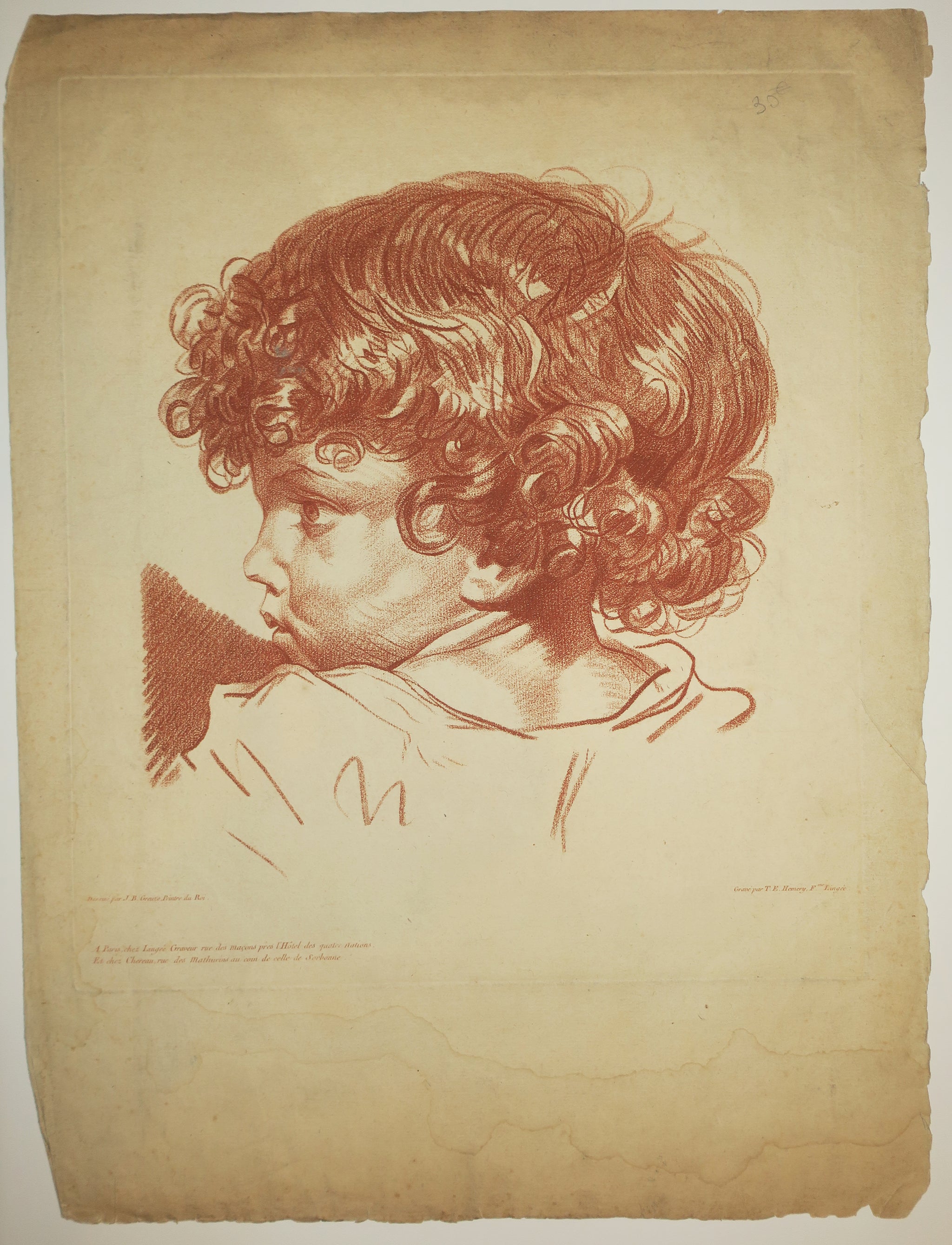 Tête d'étude d'un jeune garçon. c.1777.