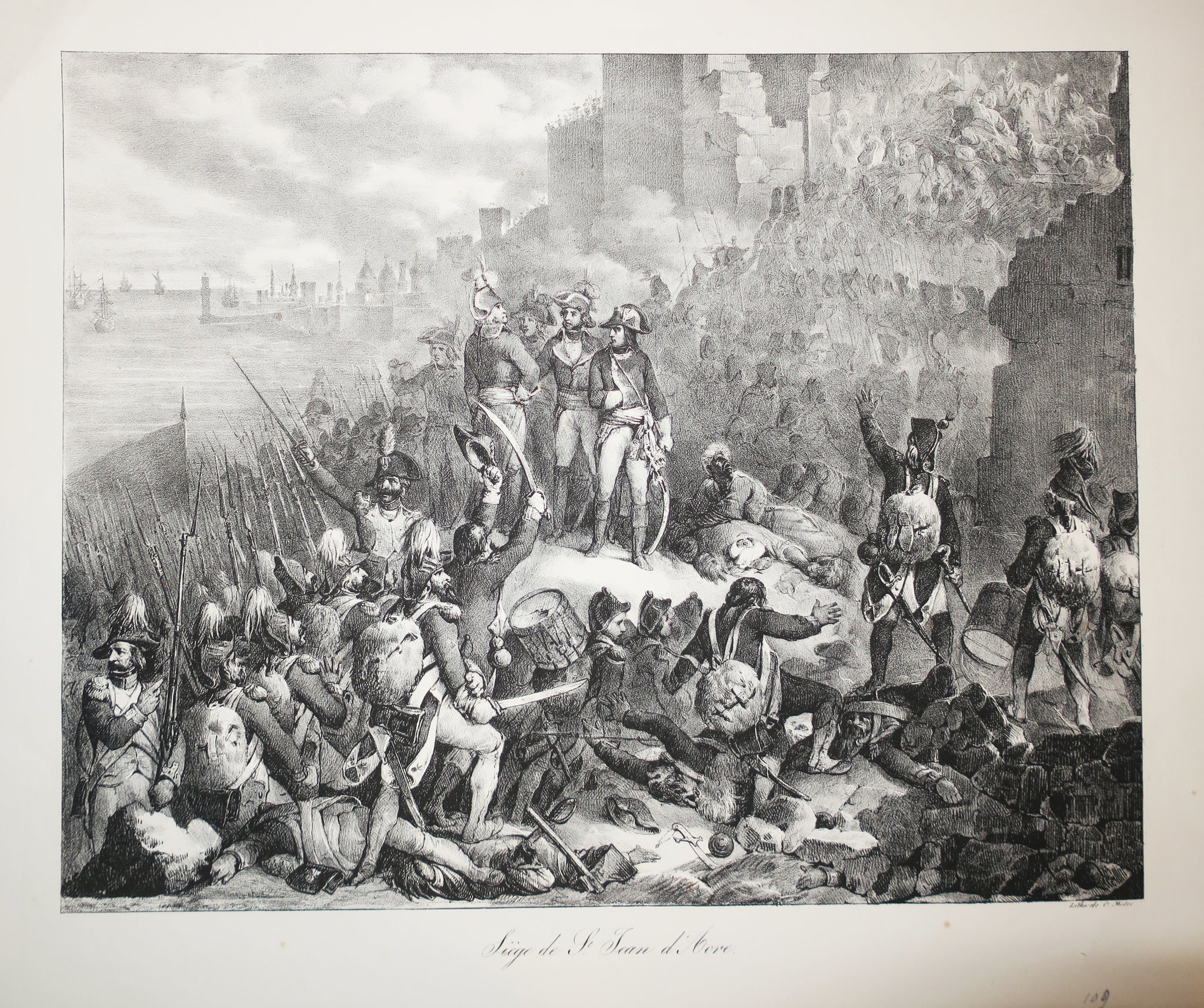 Siège de Saint-Jean-d'Acre (Napoléon Bonaparte pendant la campagne d'Egypte en 1799). c.1830.