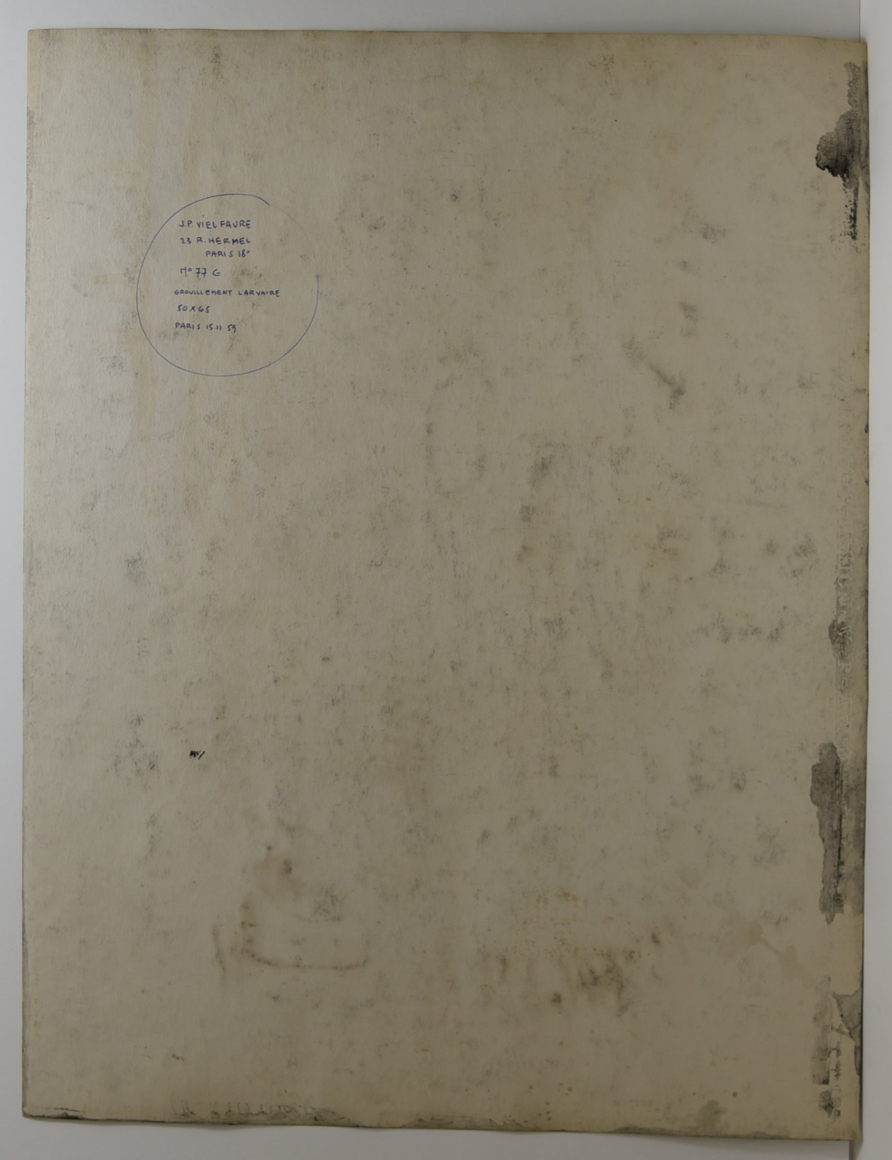 Grouillement larvaire. 1959.