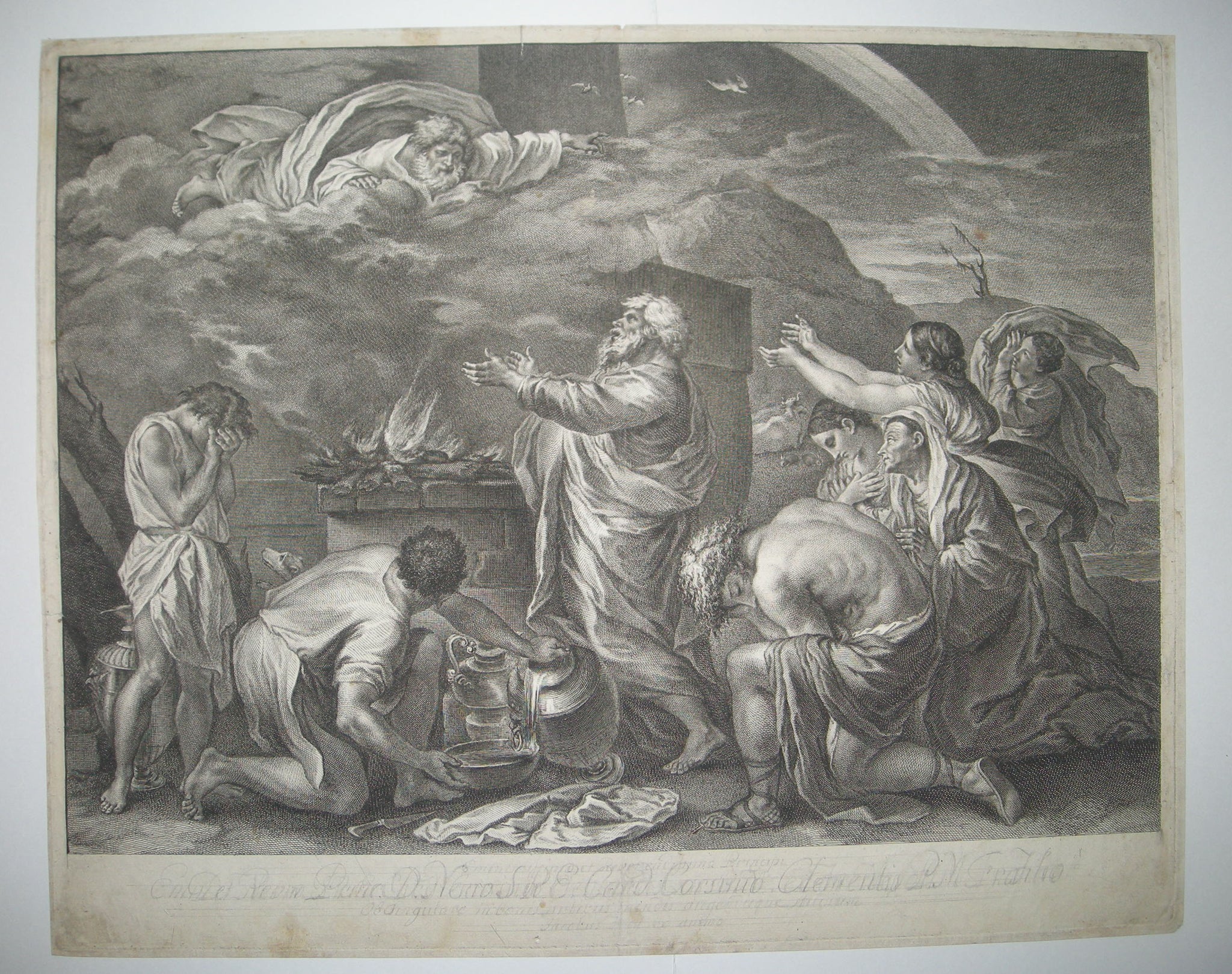 Le sacrifice de Noé après le Déluge.