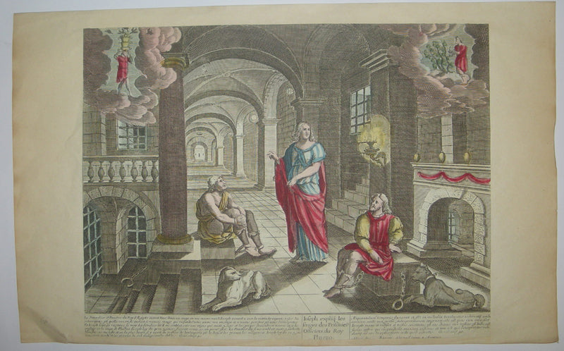 Vue d'Optique - Joseph explique les songes des Prisonniers officiers du Roy Pharaon.