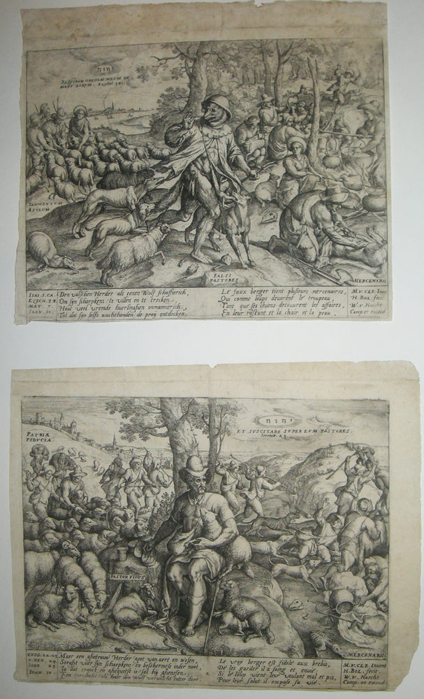 Le Vrai Berger & Le Faux Berger. Martinez D Estampes anciennes