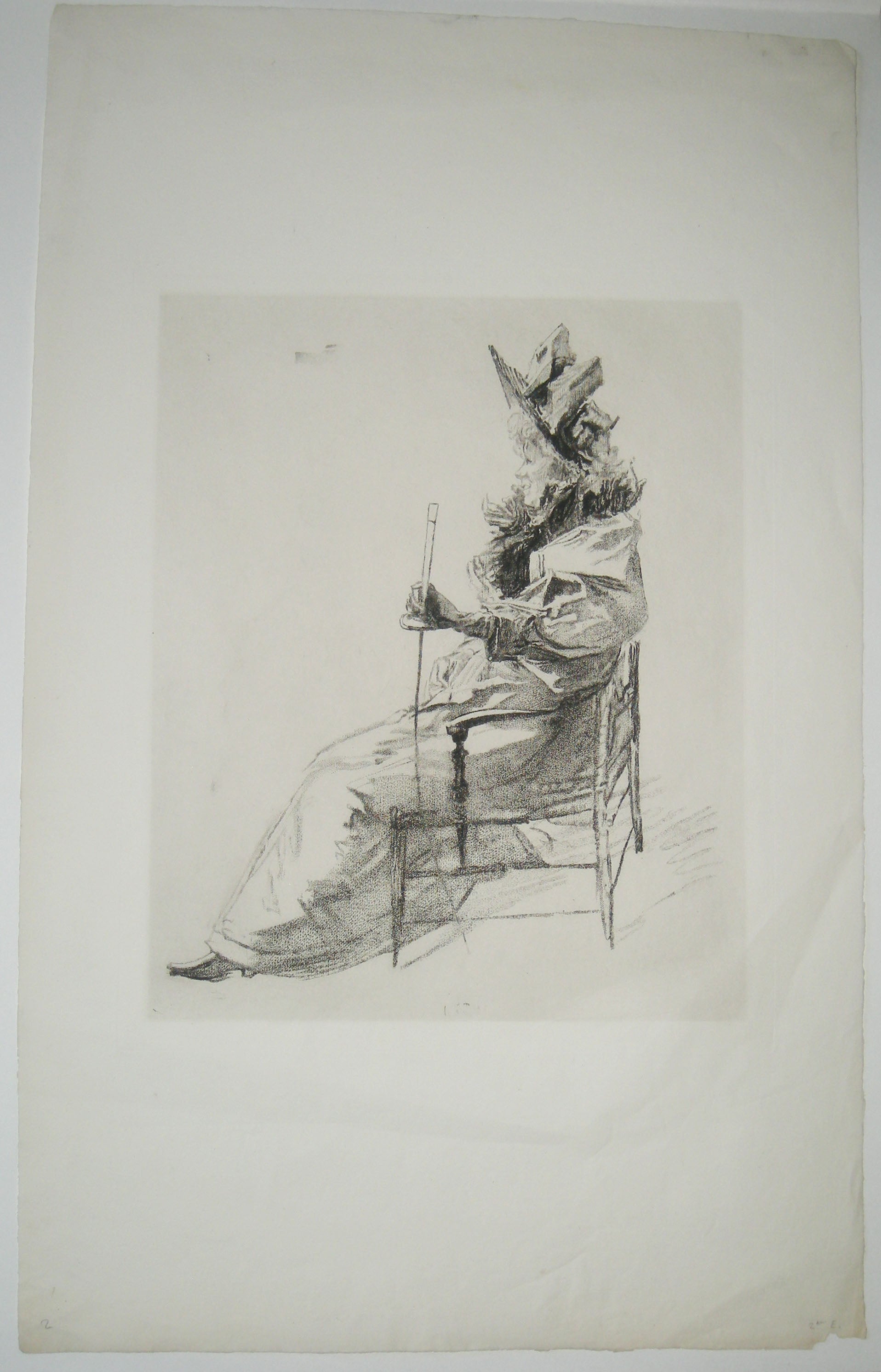 Cinq eaux-fortes d'après les dessins de Jules Chéret (gravées pour le baron Vitta en 1897-98). Mme X. assise, Mme X. avec un éventail, La Loïe fuller assise de profil à gauche, Trois femmes nues coiffées d'une capote & Femme assise sur un tabouret, vue de dos.