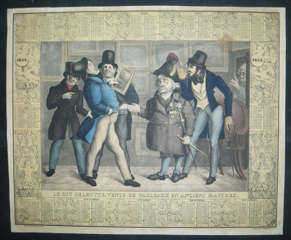 Calendrier de 1835: Le dit Delmotte. Vente de tableaux en anciens maîtres.