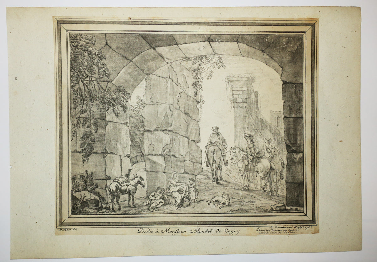 Repos de voyageurs dans des ruines.