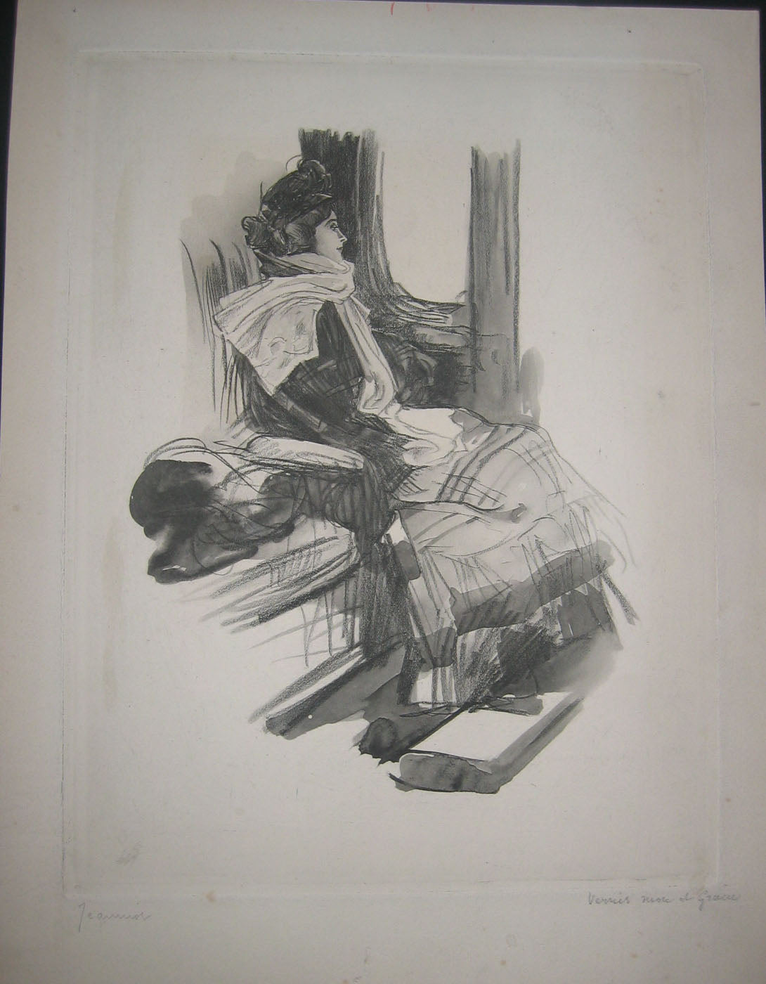 Jeune femme dans le train.