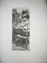 Charger l'image dans la galerie, Jeune fille assise sur une chaise au bord de l'eau.
