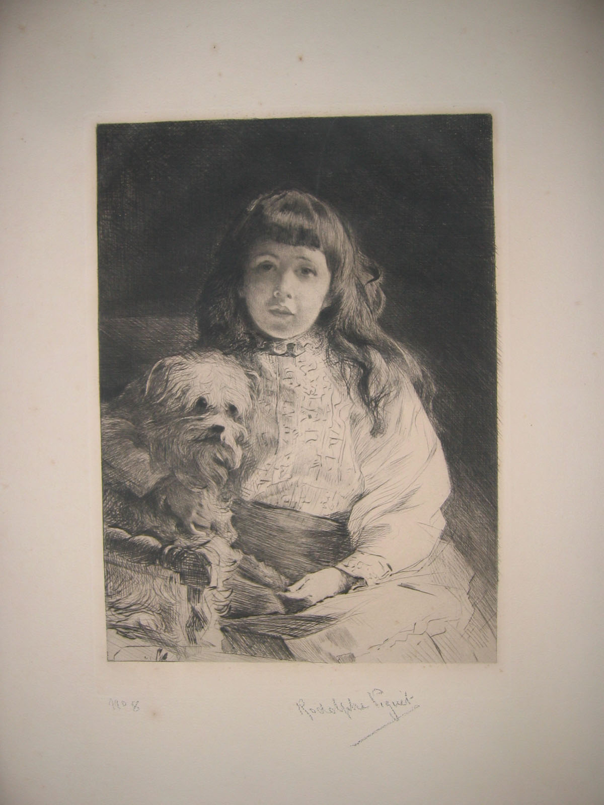 La fille au chien.