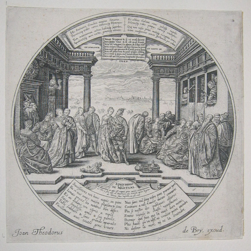 Une Assemblée de Nobles et de Dames vénitiennes sur une terrasse au bord de la mer.