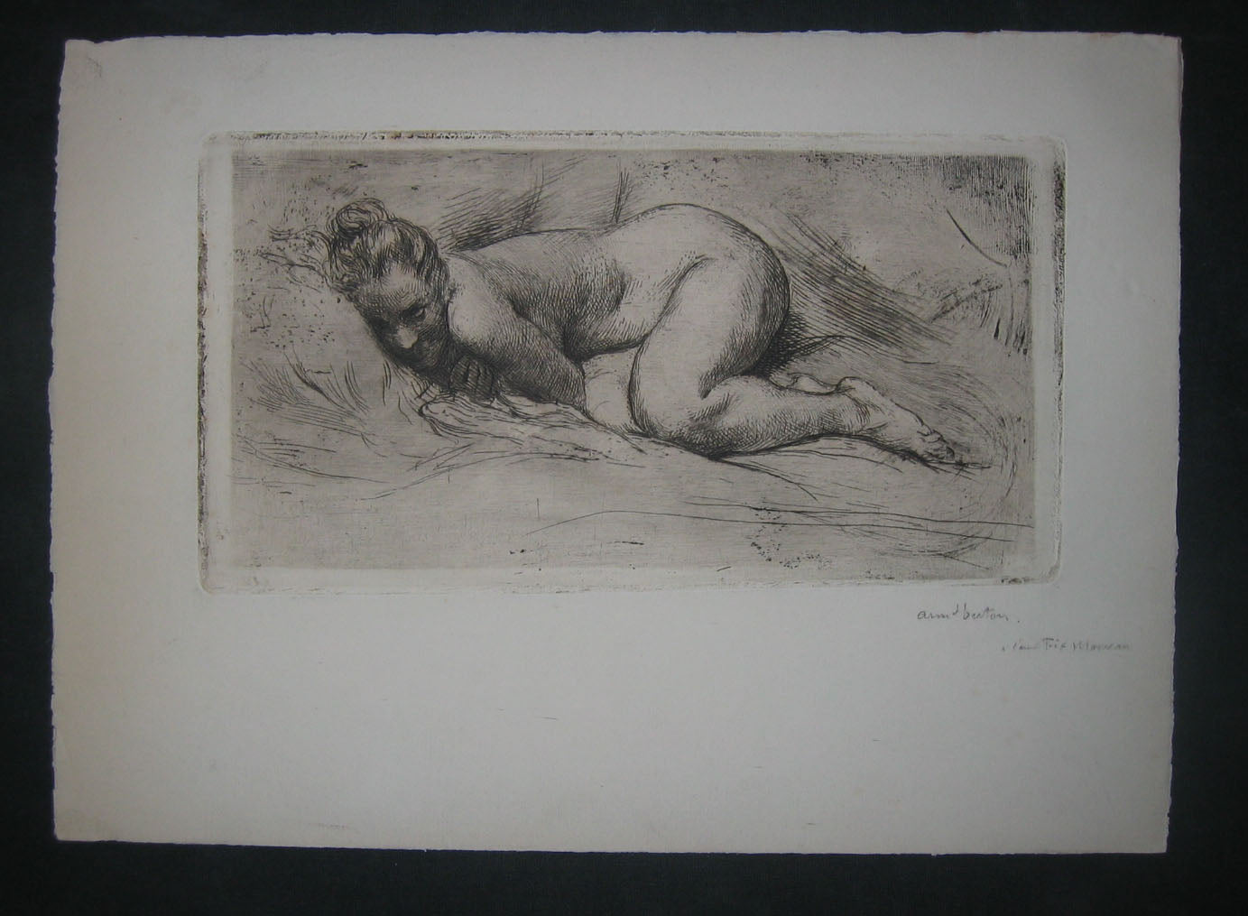 Femme dénudée, couchée.