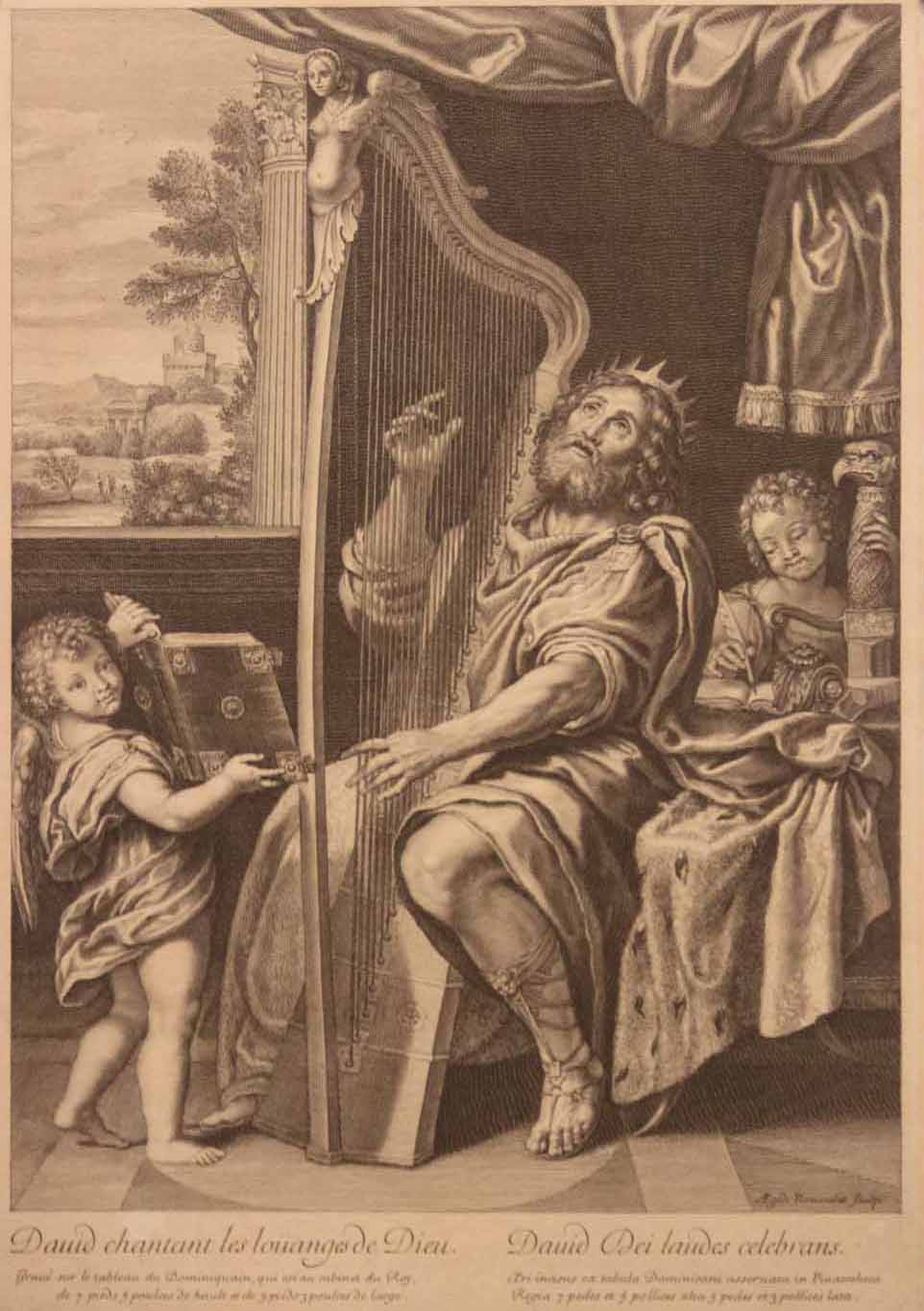 David chantant les louanges de Dieu.