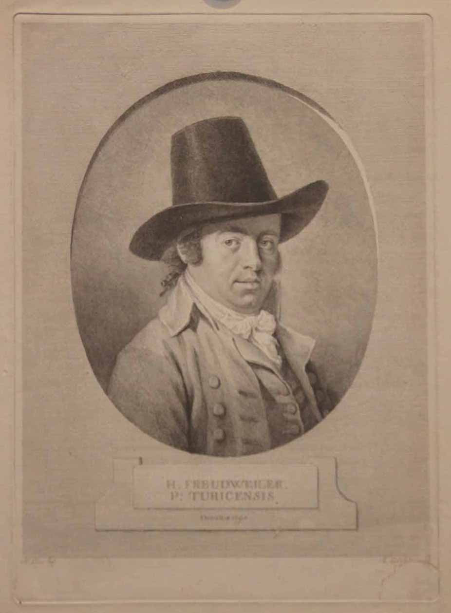 Portrait de H.Freudweiler, Peintre allemand du XVIIIème siècle.