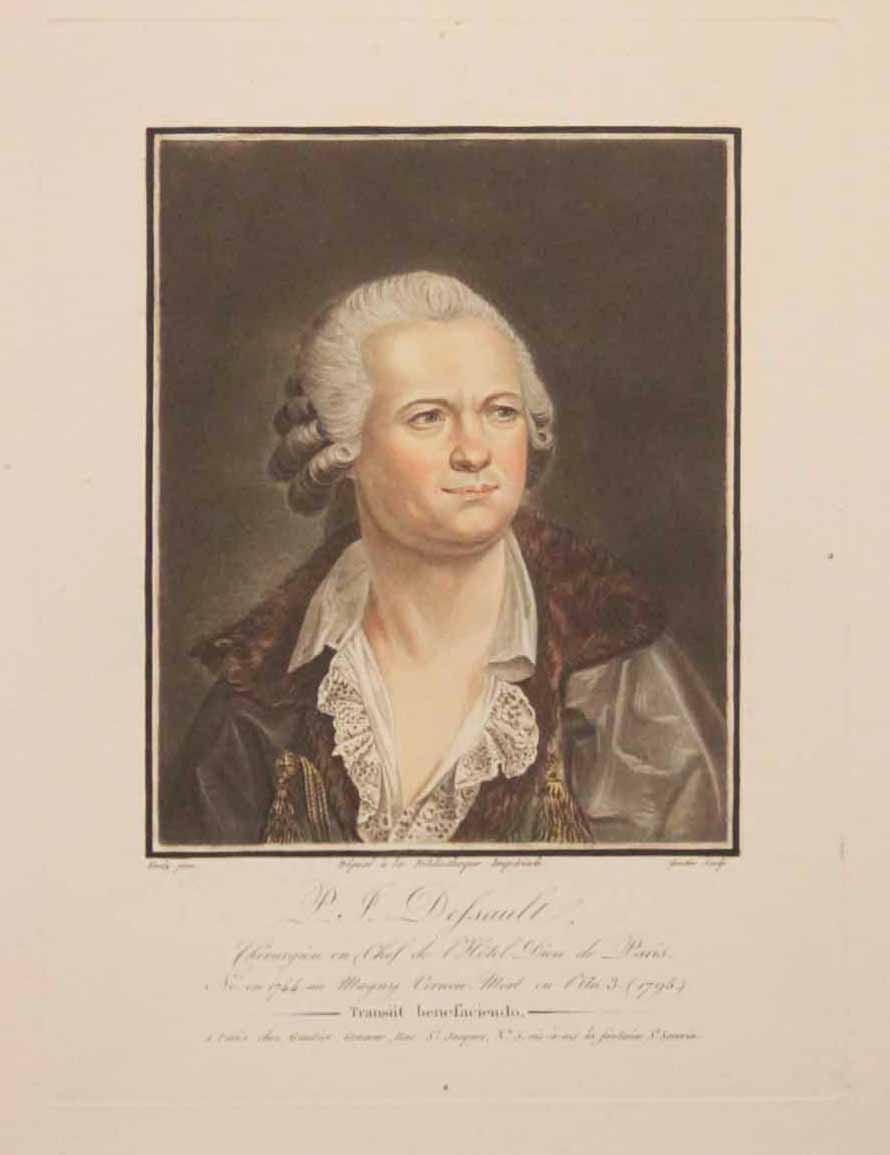 Portrait de P.J. Dessault, Chirurgien en chef de l'Hôtel Dieu de Paris, né en 1744 au Magny Vernon et mort en l'an 3 (1795).