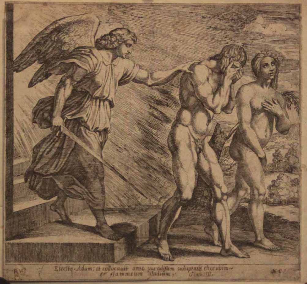 Adam et Eve chassés du Paradis terrestre.