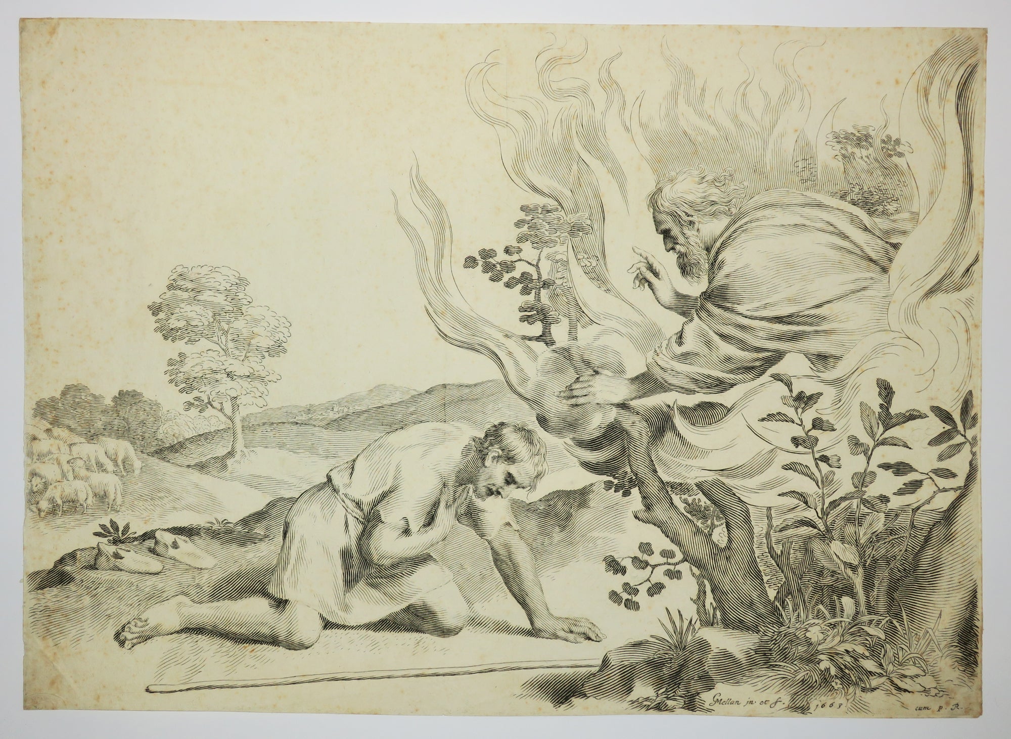 Dieu apparaissant à Moïse dans le buisson ardent.