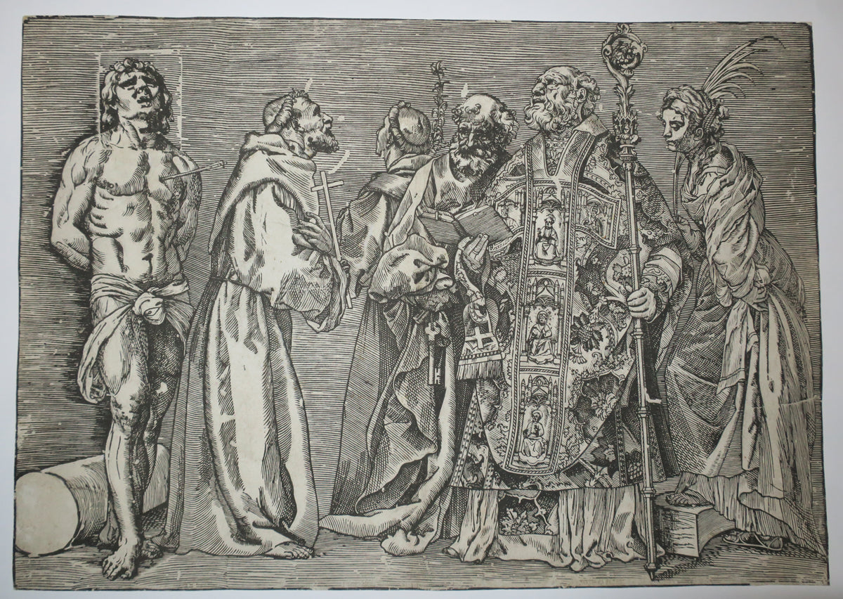 Six Saints: St Sébastien, St Francis, St Antoine de Padoue, St Pierre, St Nicolas et Ste Catherine.